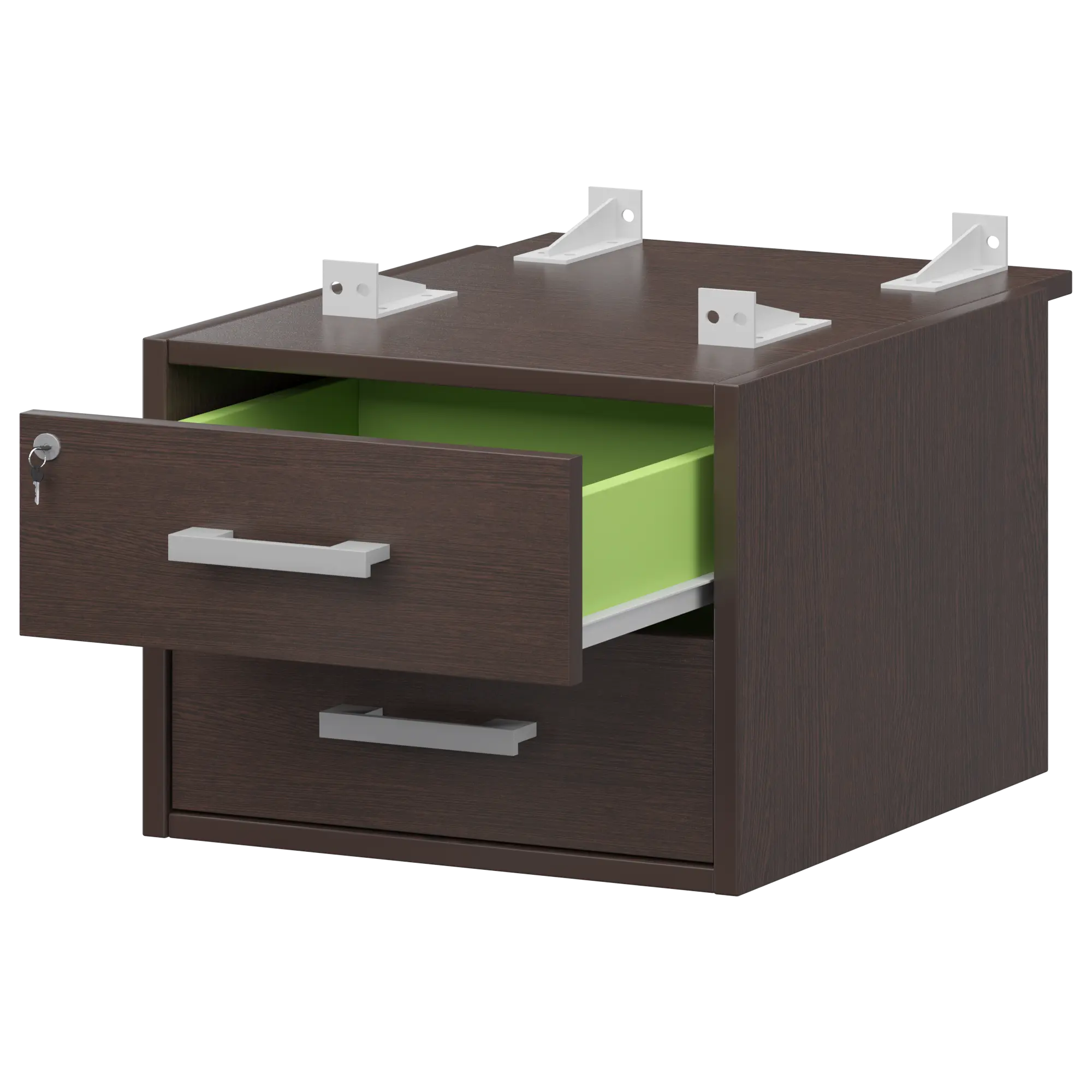 Тумба подвесная для столов на м/каркасе гл.730 мм Арго-М АМТ2-02Ц.73 Дуб венге/Белый