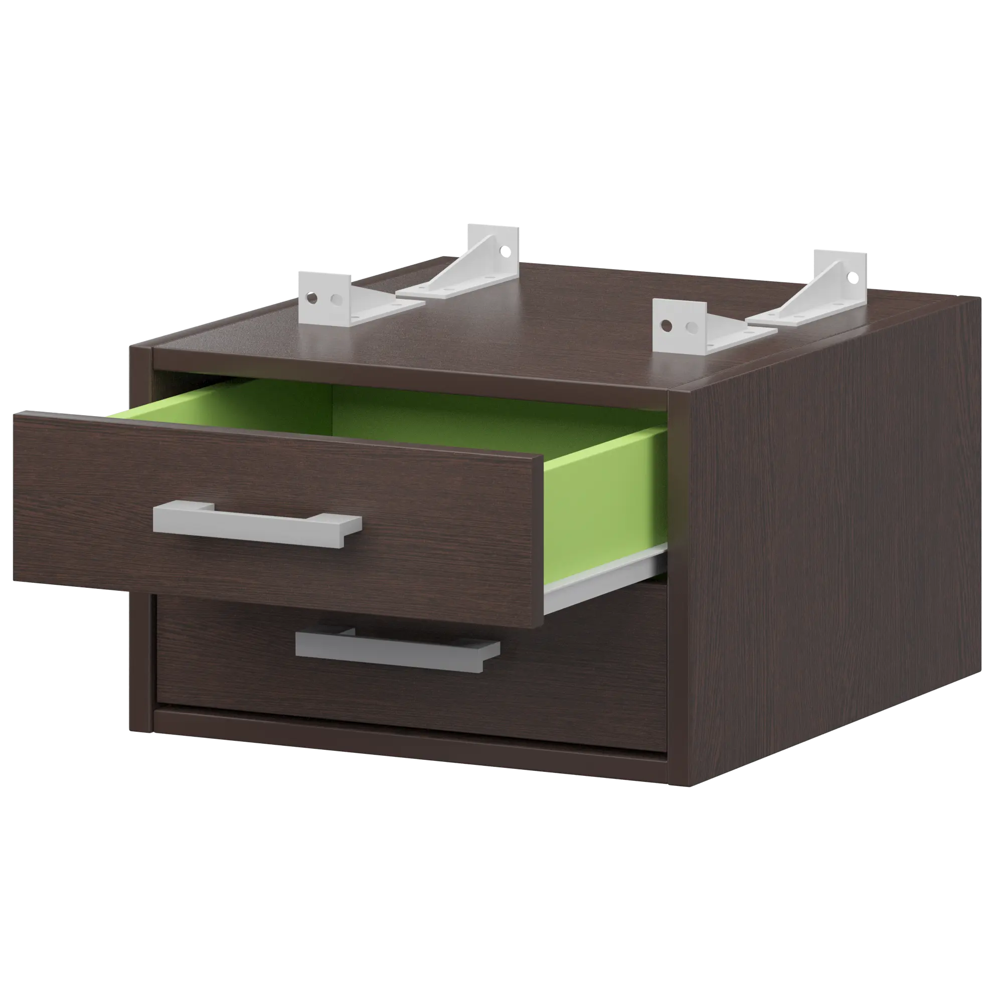 Тумба подвесная для столов на м/каркасе гл.600 мм Арго-М АМТ2-02.60 Дуб венге/Белый