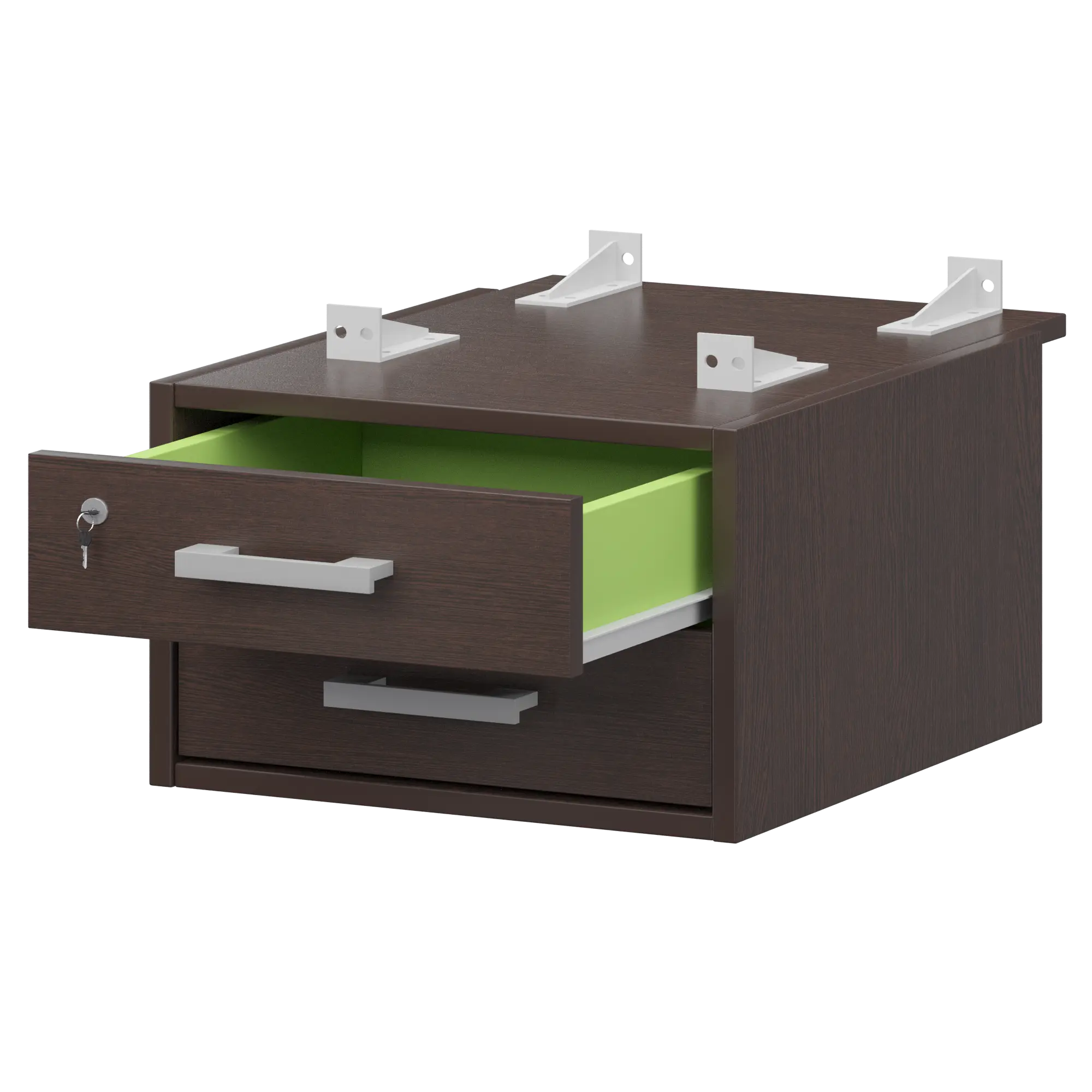 Тумба подвесная для столов на м/каркасе гл.730 мм Арго-М АМТ2-02М.73 Дуб венге/Белый