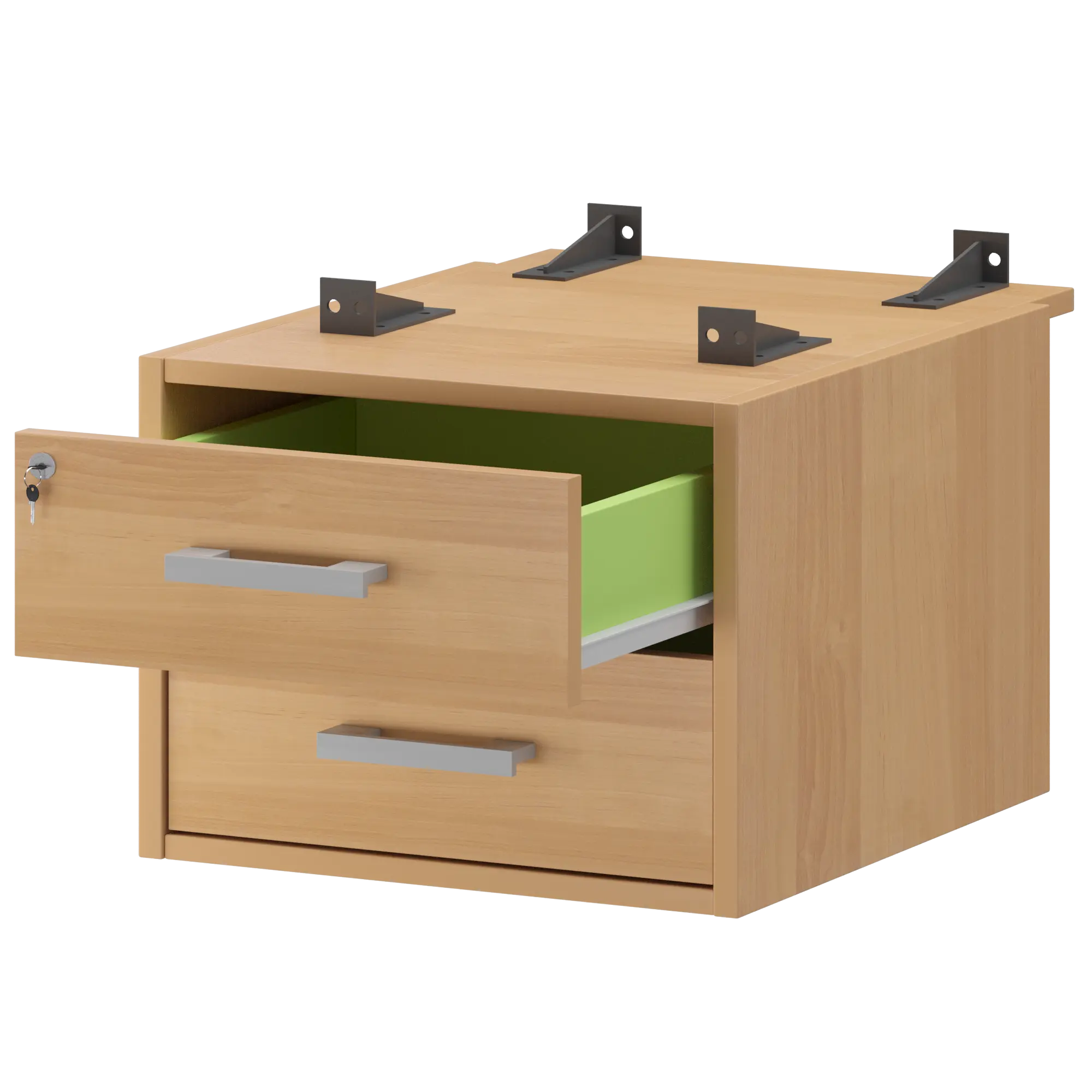 Тумба подвесная для столов на м/каркасе гл.730 мм Арго-М АМТ2-02Ц.73 Ольха