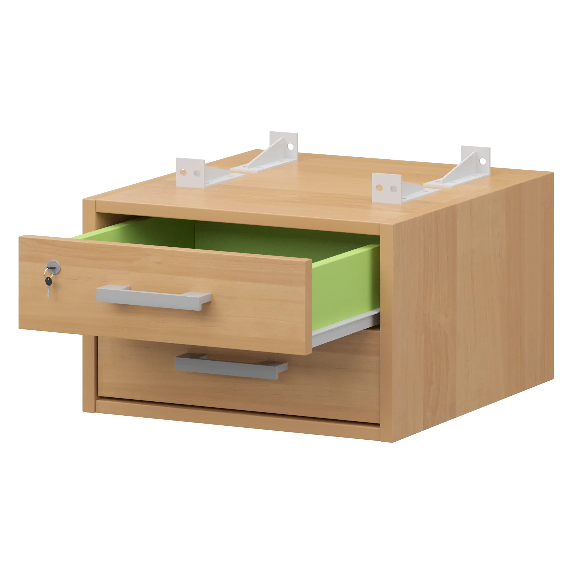 Тумба подвесная для столов на м/каркасе гл.600 мм Арго-М АМТ2-02М.60 Ольха/Белый