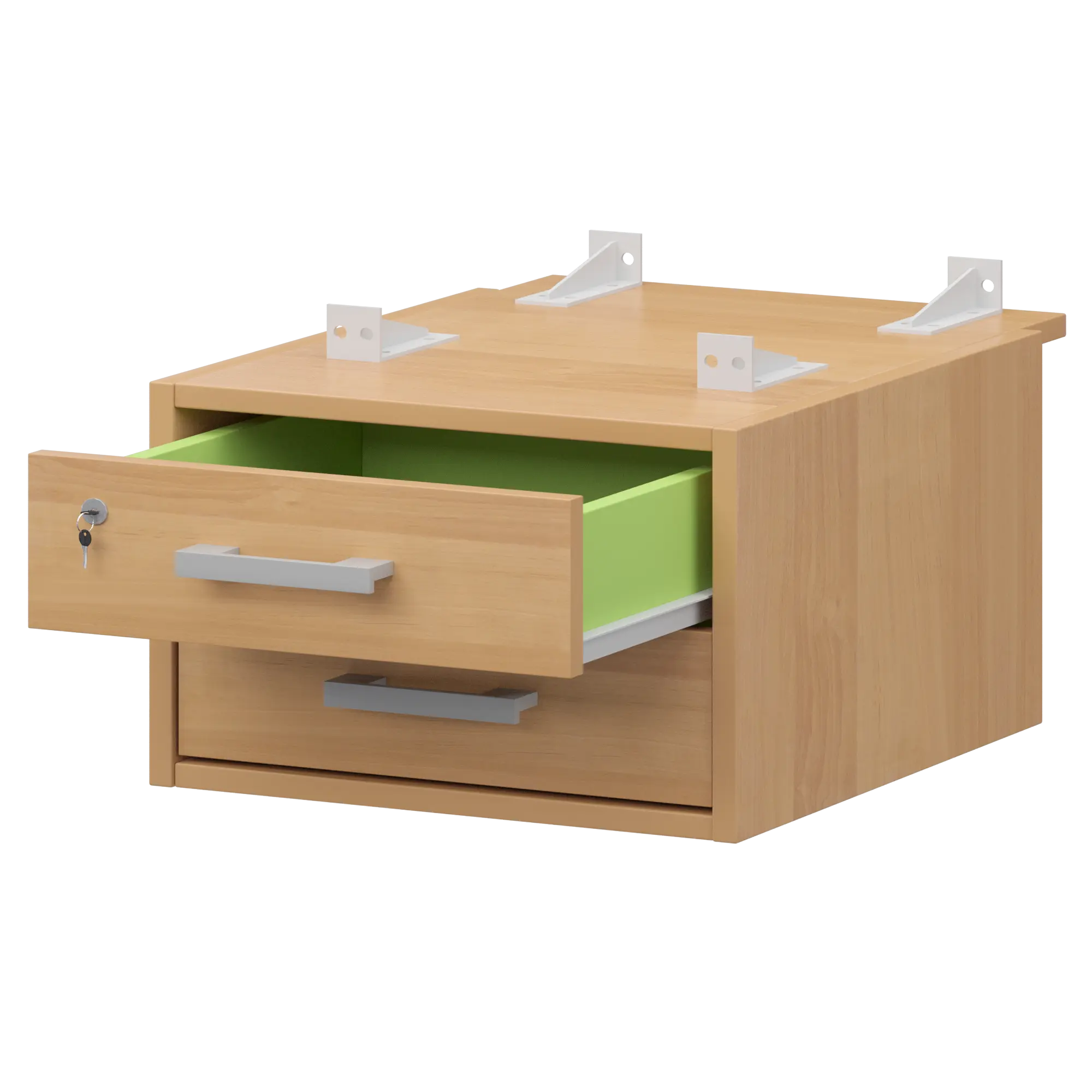 Тумба подвесная для столов на м/каркасе гл.730 мм Арго-М АМТ2-02М.73 Ольха/Белый