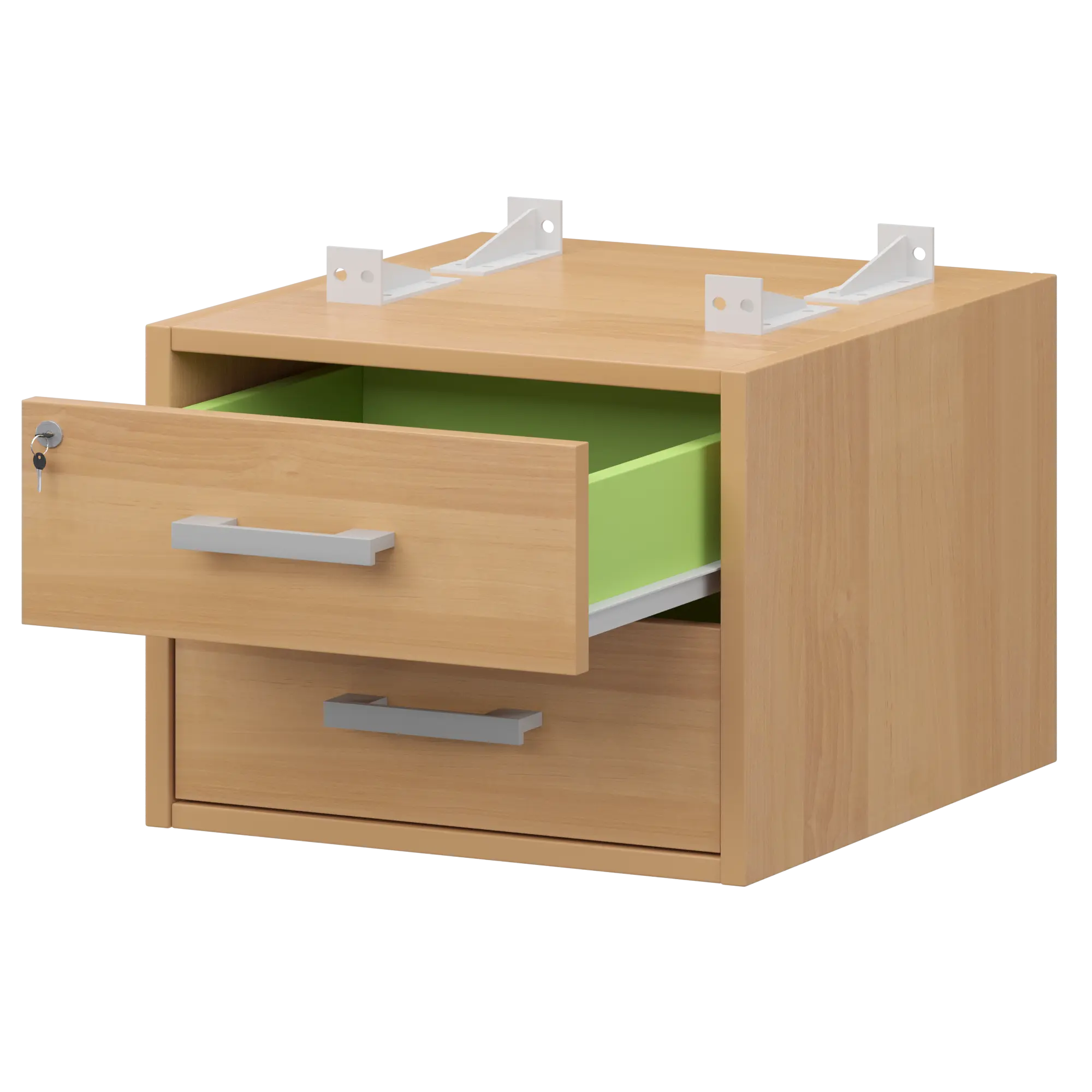 Тумба подвесная для столов на м/каркасе гл.600 мм Арго-М АМТ2-02Ц.60 Ольха/Белый