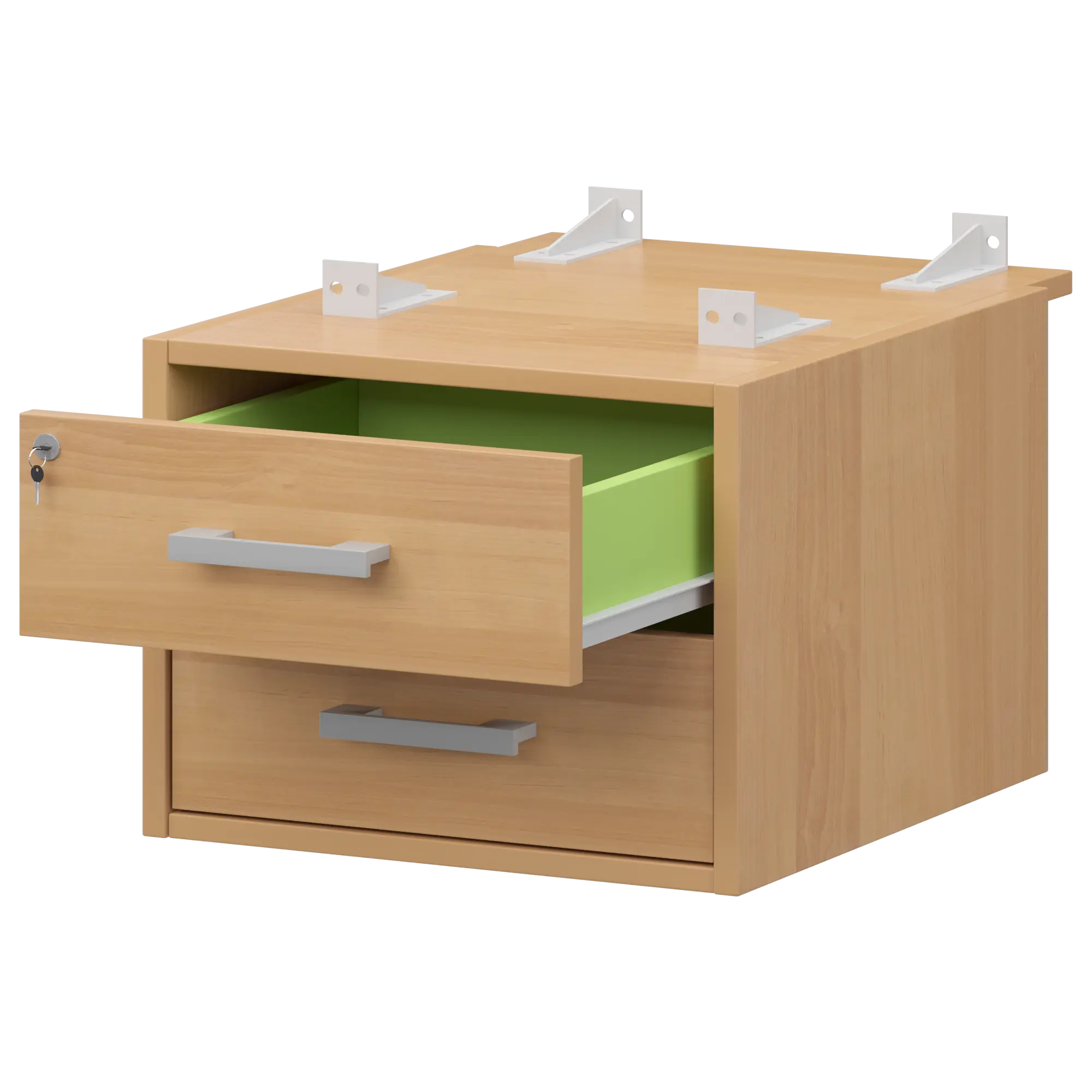 Тумба подвесная для столов на м/каркасе гл.730 мм Арго-М АМТ2-02Ц.73 Ольха/Белый