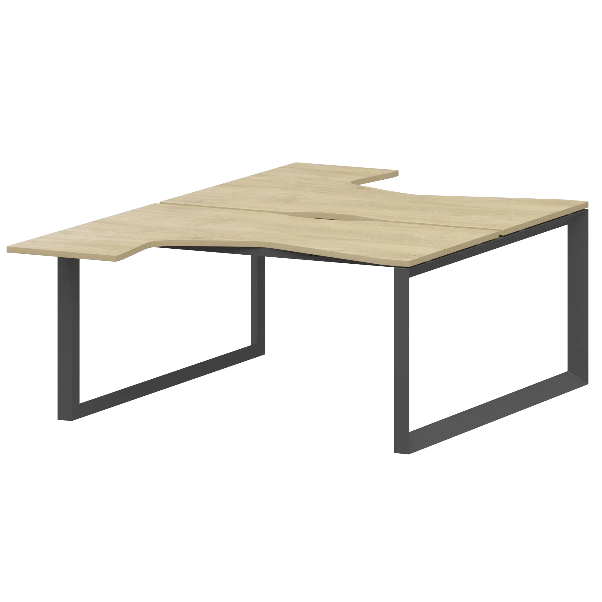 Бенч эргономичный на 2 рабочих места на металлокаркасе Аргентум-МП НТМП.О.Б2-040 Баттл Рок/Антрацит