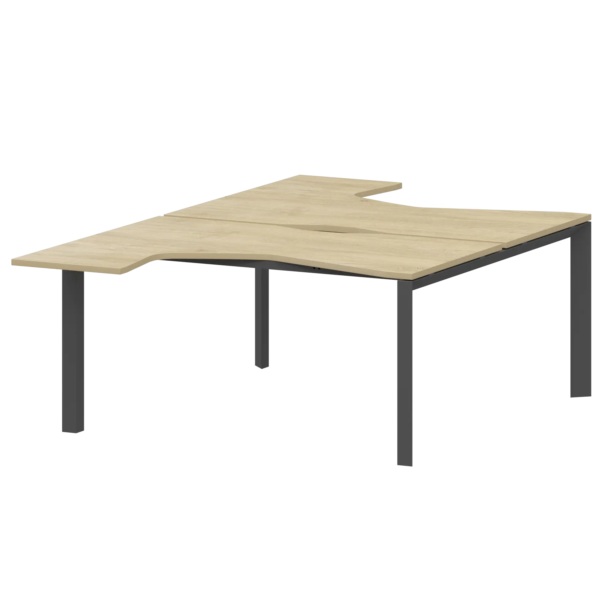 Бенч эргономичный на 2 рабочих места на металлокаркасе Аргентум-МП НТМП.П.Б2-040 Баттл Рок/Антрацит