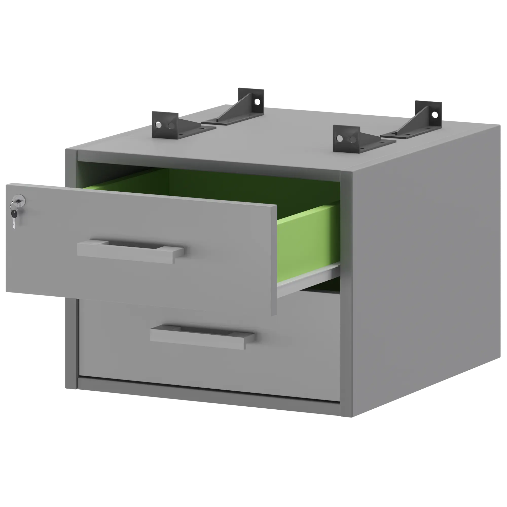 Тумба подвесная для столов на м/каркасе гл.600 мм Арго-М АМТ2-02Ц.60 Серый