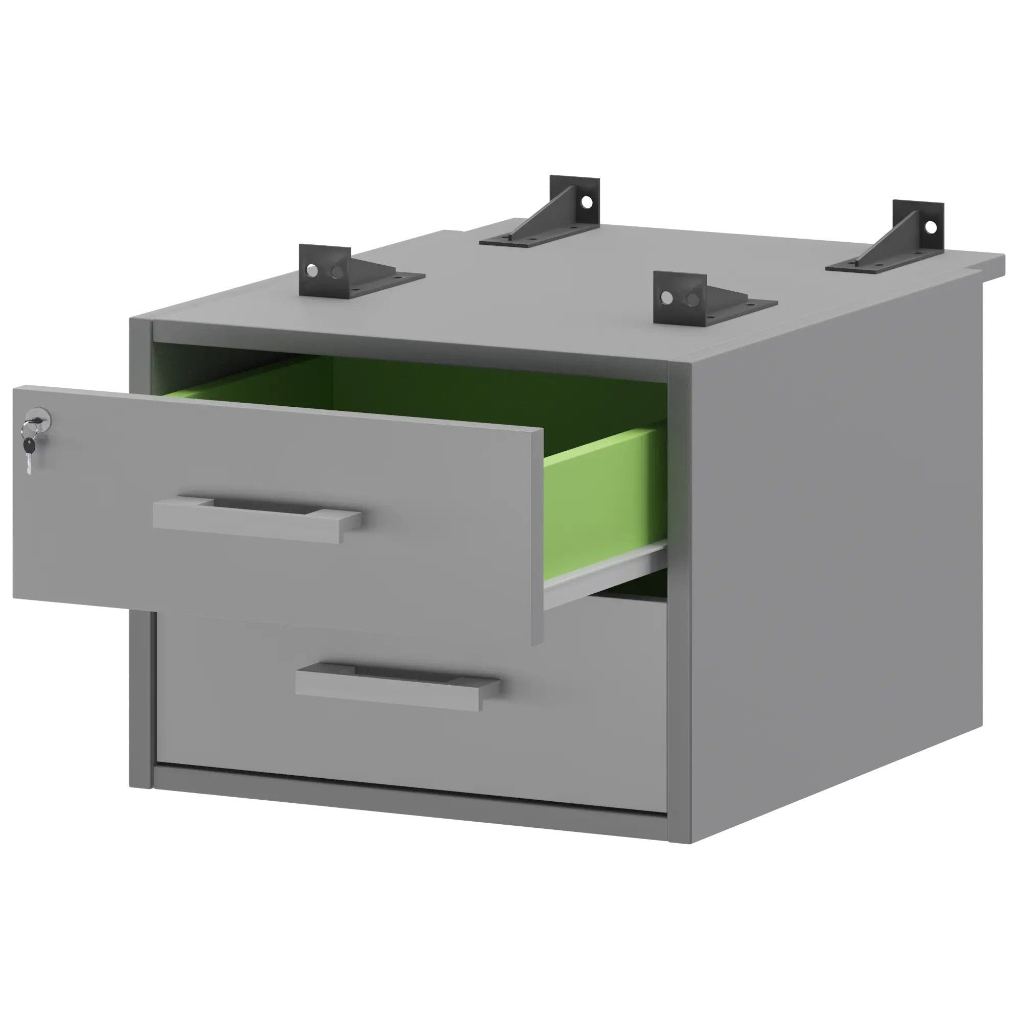 Тумба подвесная для столов на м/каркасе гл.730 мм Арго-М АМТ2-02Ц.73 Серый