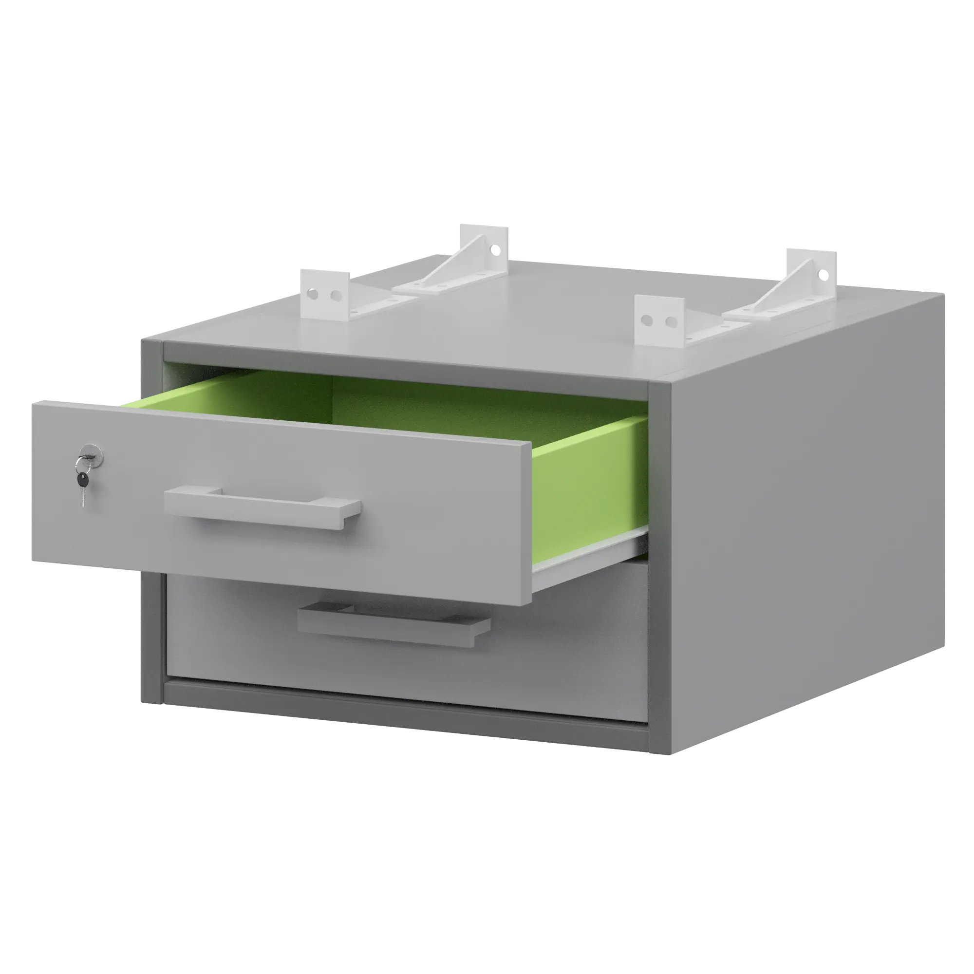 Тумба подвесная для столов на м/каркасе гл.600 мм Арго-М АМТ2-02М.60 Серый/Белый