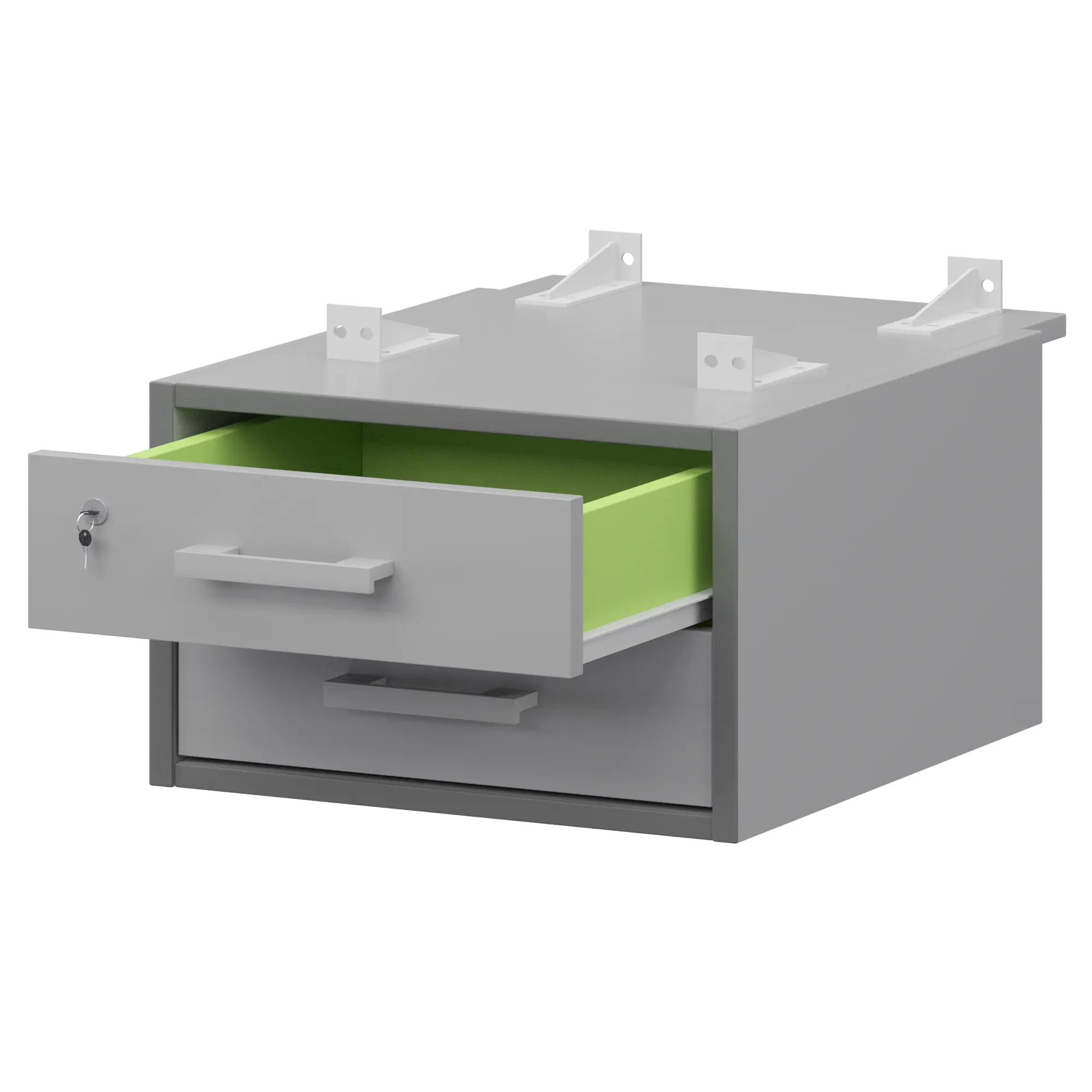 Тумба подвесная для столов на м/каркасе гл.730 мм Арго-М АМТ2-02М.73 Серый/Белый