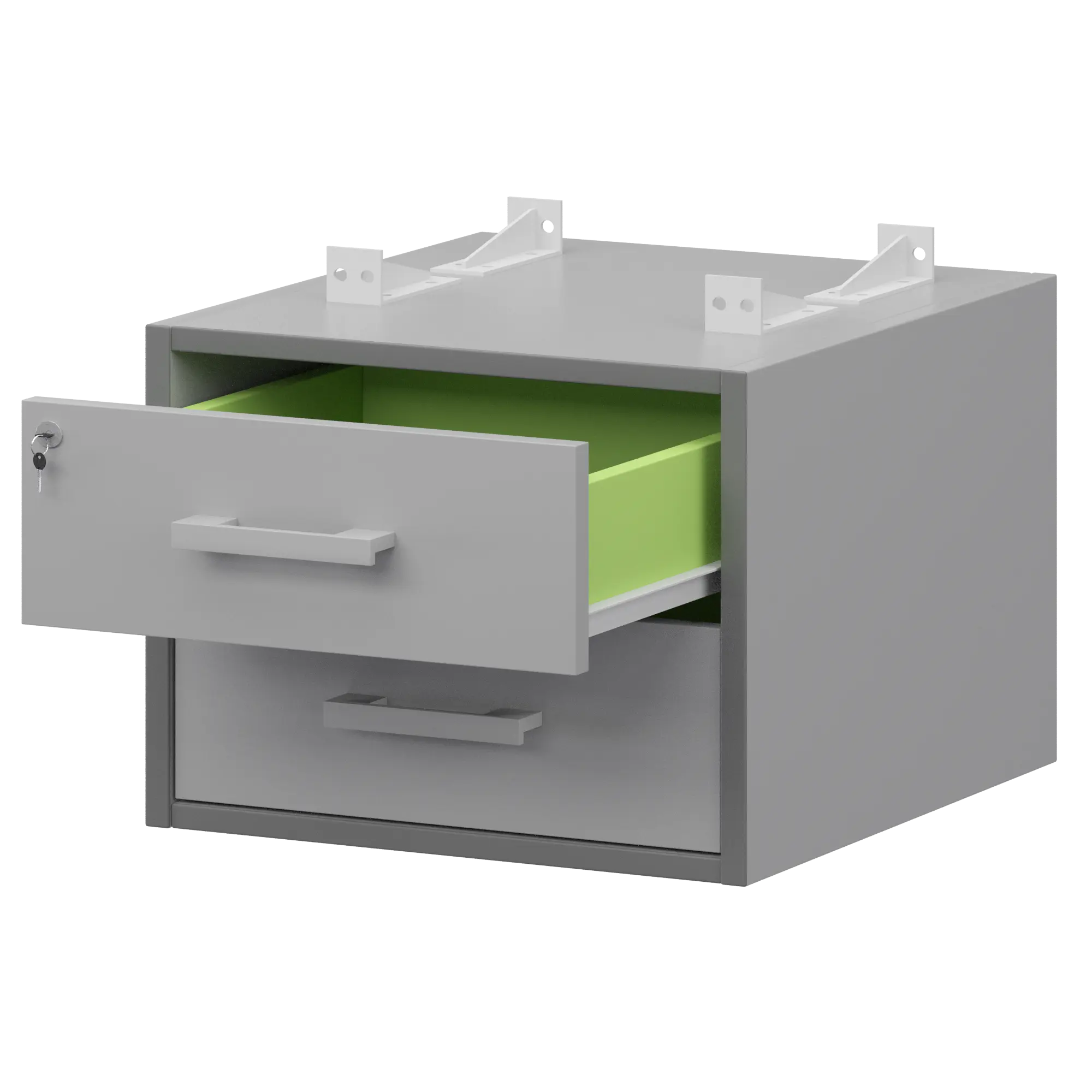 Тумба подвесная для столов на м/каркасе гл.600 мм Арго-М АМТ2-02Ц.60 Серый/Белый