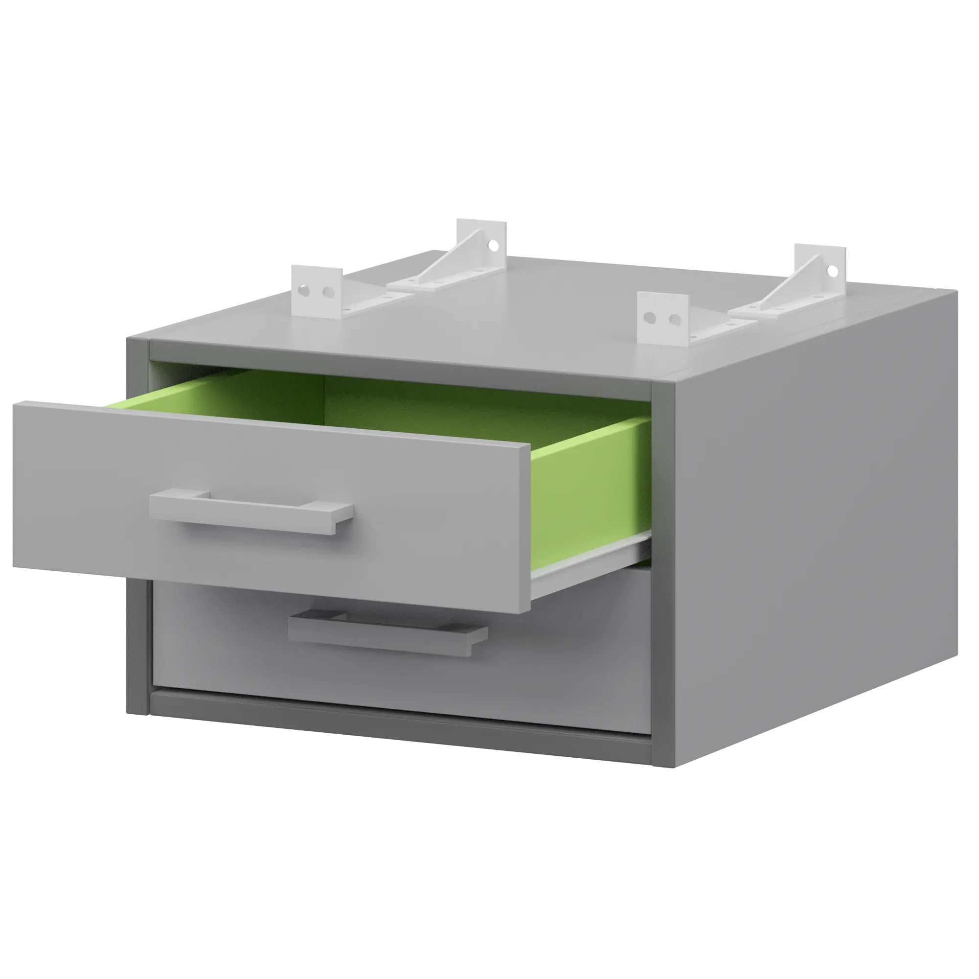 Тумба подвесная для столов на м/каркасе гл.600 мм Арго-М АМТ2-02.60 Серый/Белый