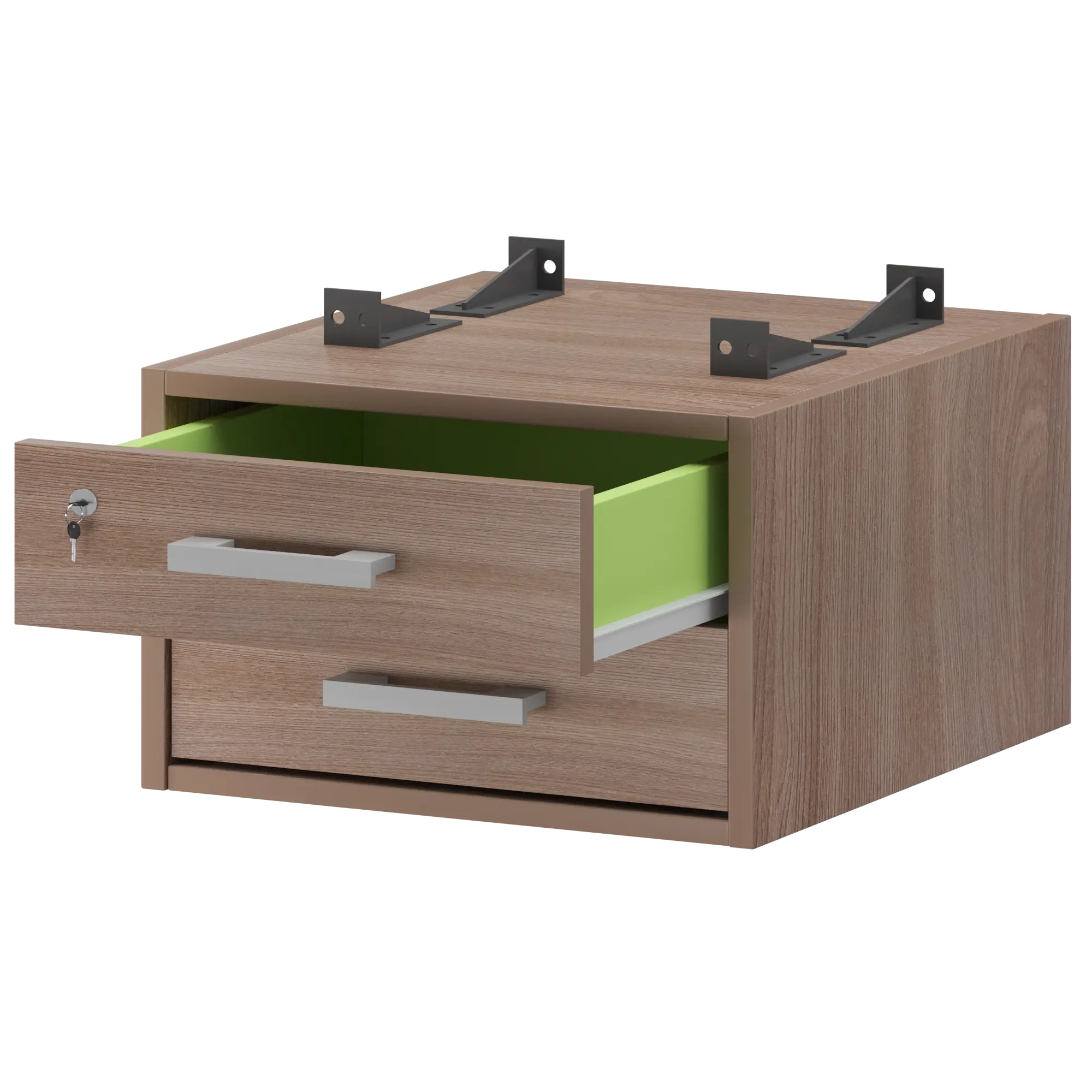 Тумба подвесная для столов на м/каркасе гл.600 мм Арго-М АМТ2-02М.60 Темный шимо