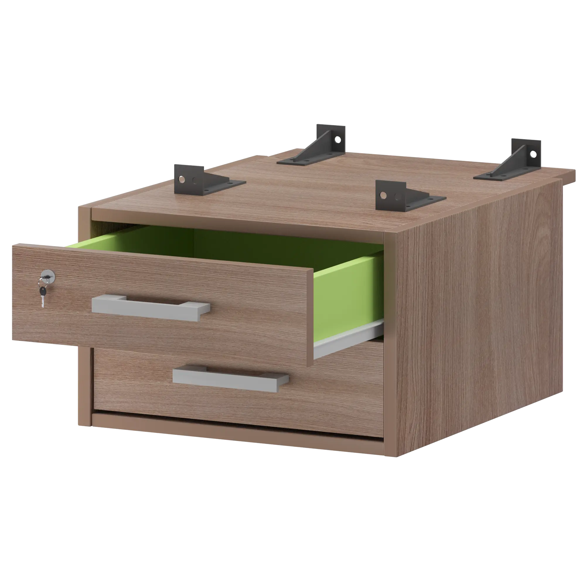 Тумба подвесная для столов на м/каркасе гл.730 мм Арго-М АМТ2-02М.73 Темный шимо