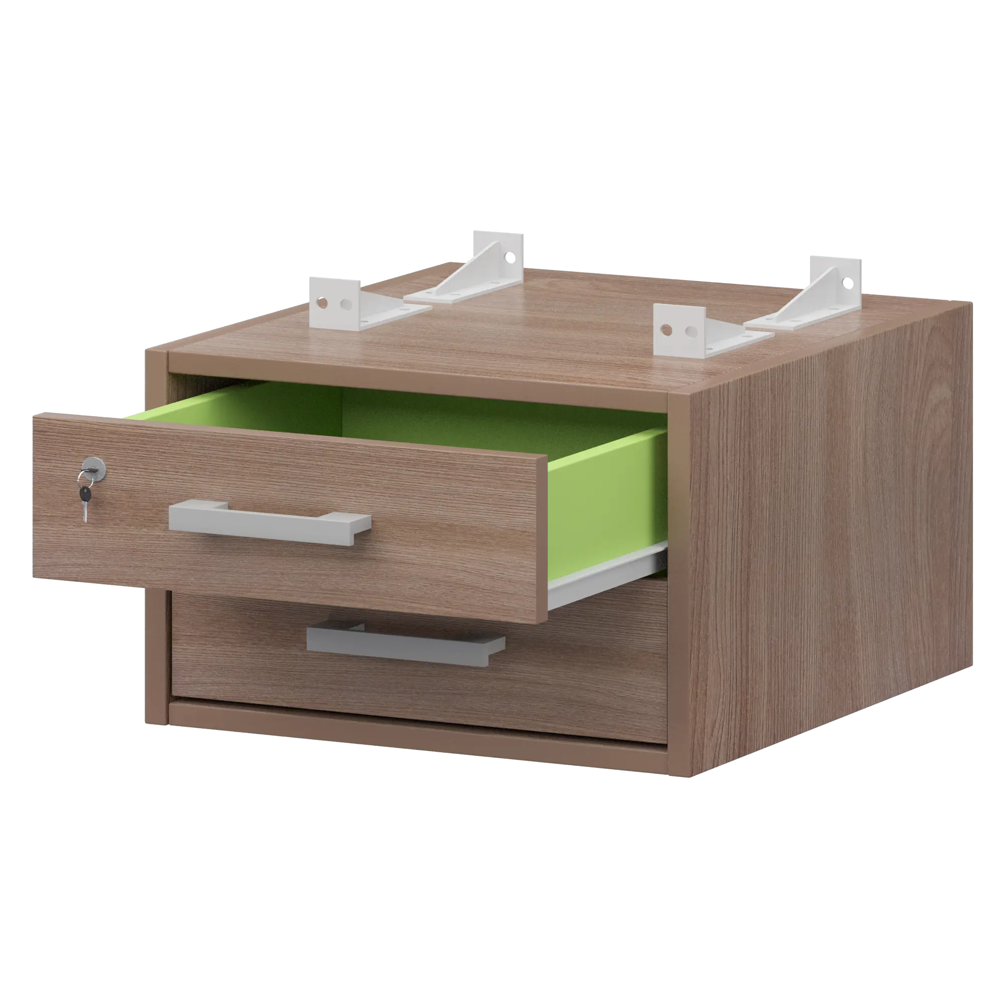 Тумба подвесная для столов на м/каркасе гл.600 мм Арго-М АМТ2-02М.60 Темный шимо/Белый