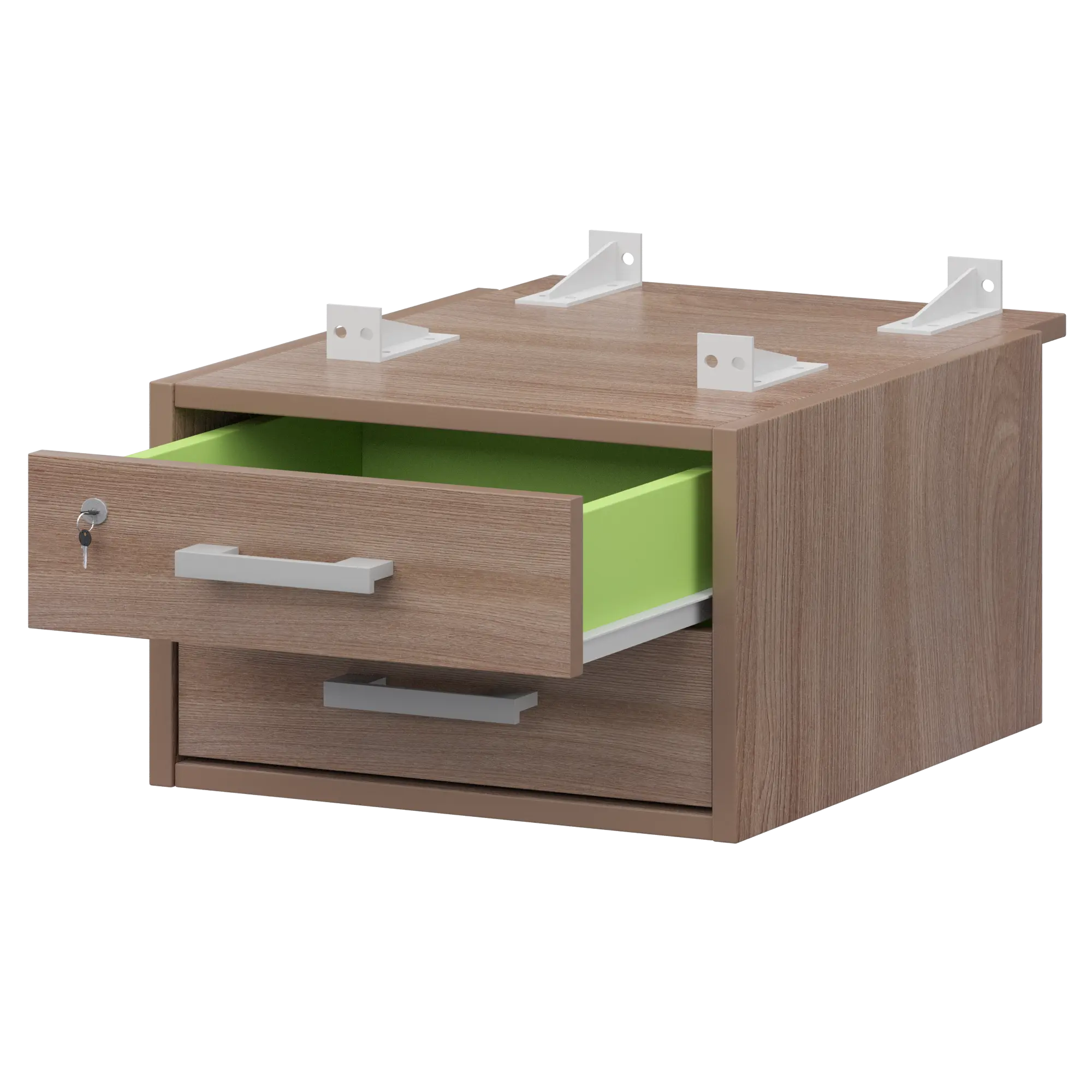 Тумба подвесная для столов на м/каркасе гл.730 мм Арго-М АМТ2-02М.73 Темный шимо/Белый