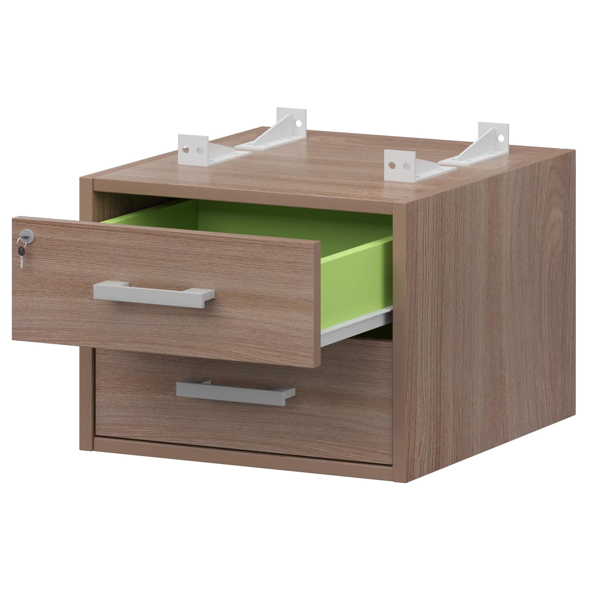 Тумба подвесная для столов на м/каркасе гл.600 мм Арго-М АМТ2-02Ц.60 Темный шимо/Белый