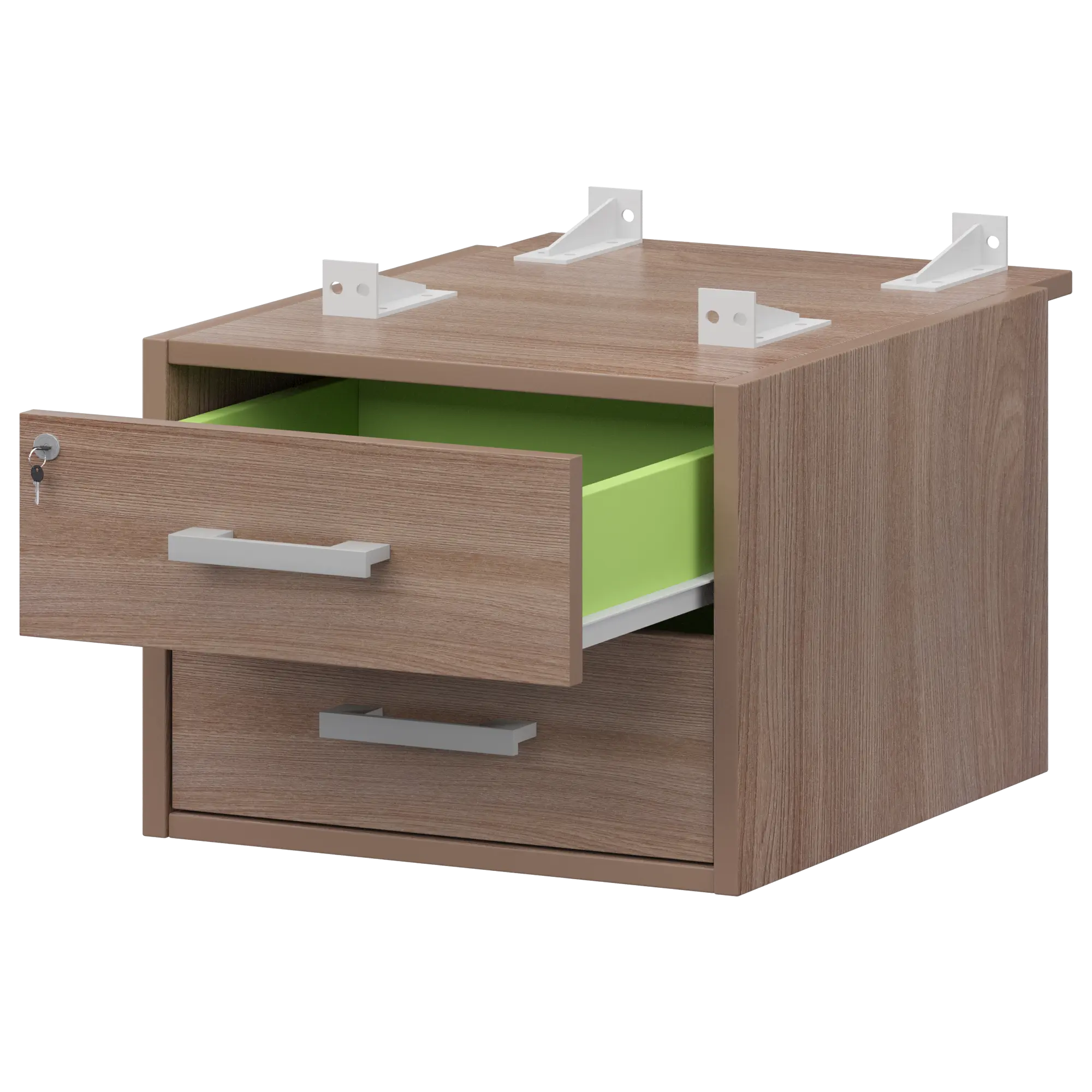 Тумба подвесная для столов на м/каркасе гл.730 мм Арго-М АМТ2-02Ц.73 Темный шимо/Белый