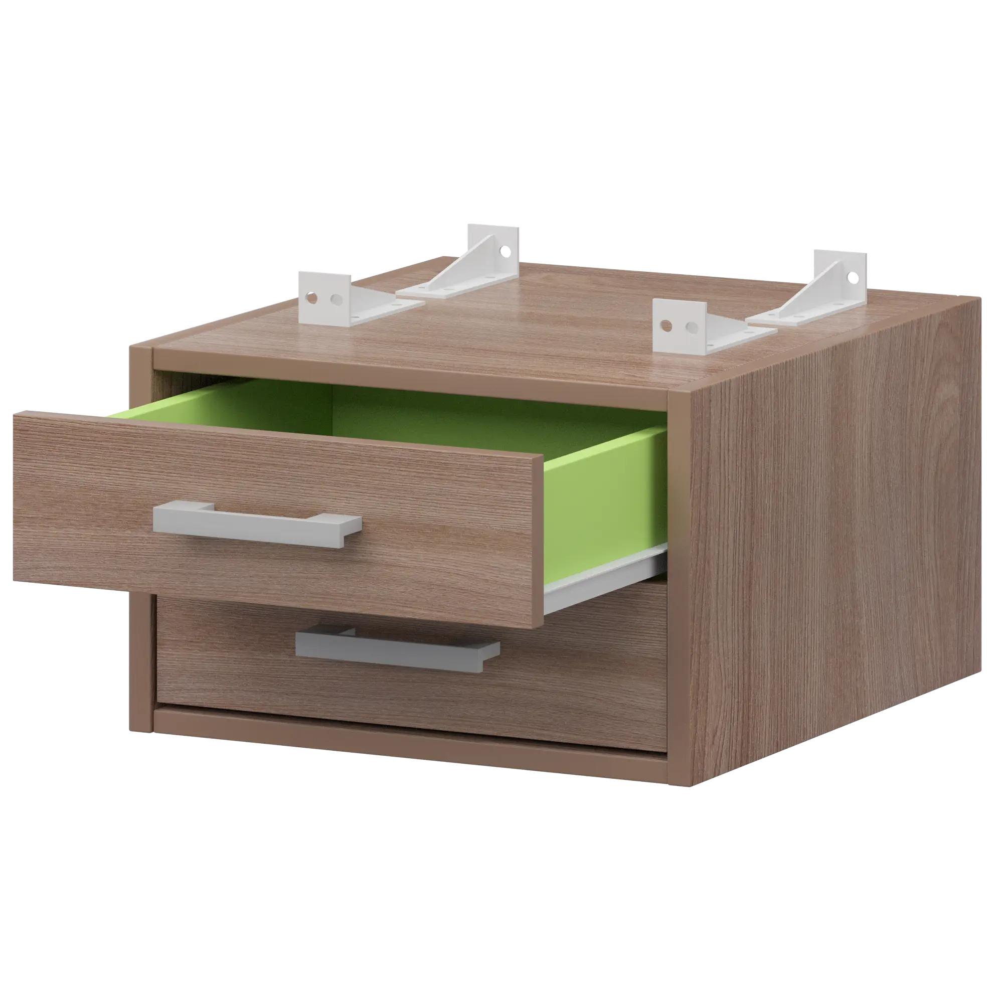 Тумба подвесная для столов на м/каркасе гл.600 мм Арго-М АМТ2-02.60 Темный шимо/Белый