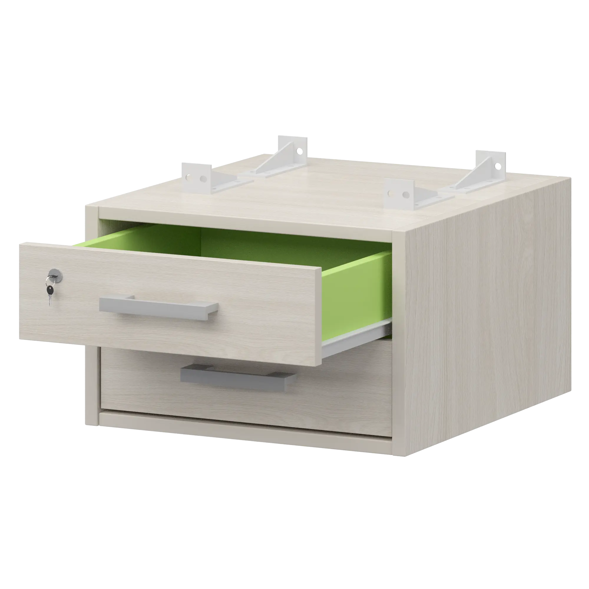 Тумба подвесная для столов на м/каркасе гл.600 мм Арго-М АМТ2-02М.60 Ясень шимо/Белый