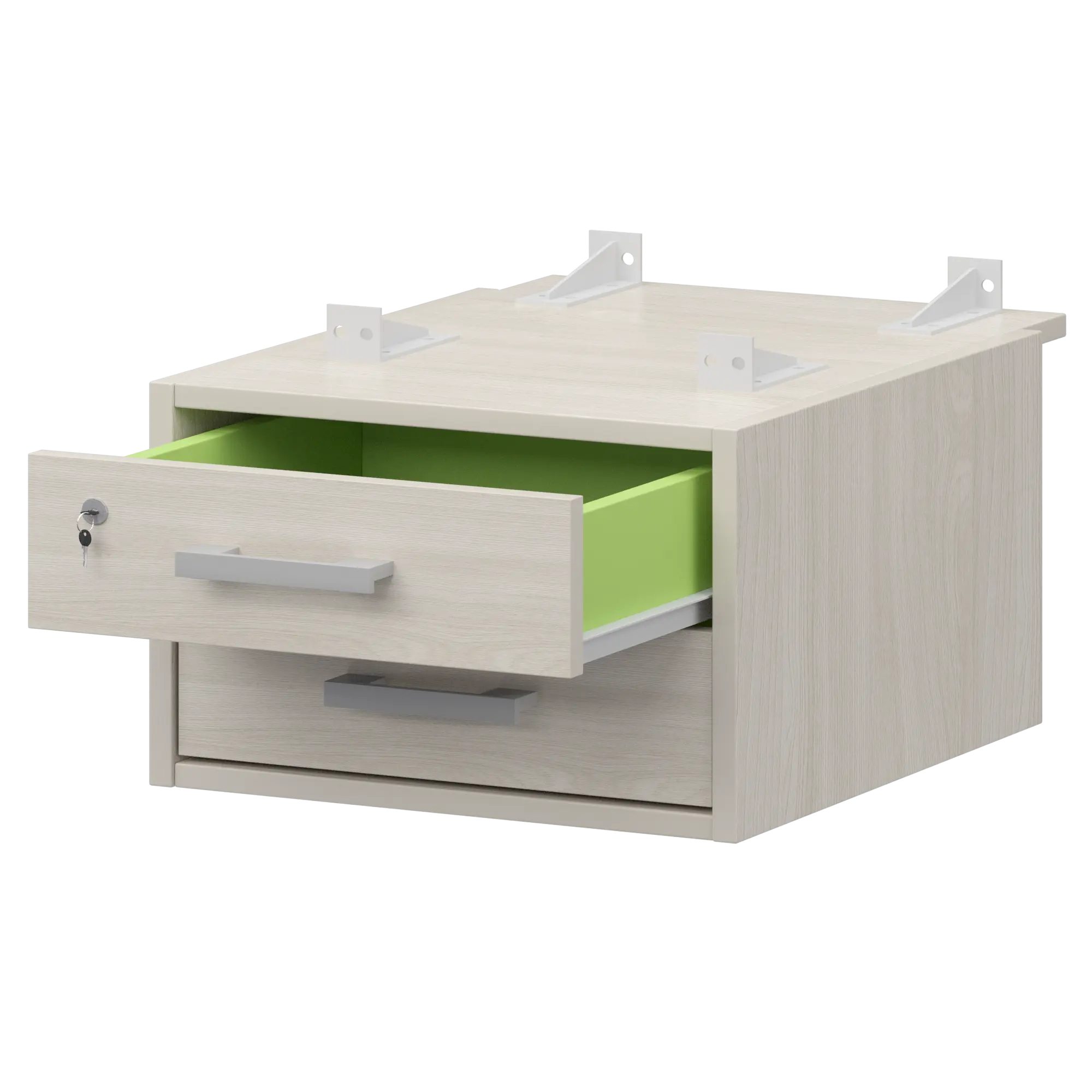 Тумба подвесная для столов на м/каркасе гл.730 мм Арго-М АМТ2-02М.73 Ясень шимо/Белый