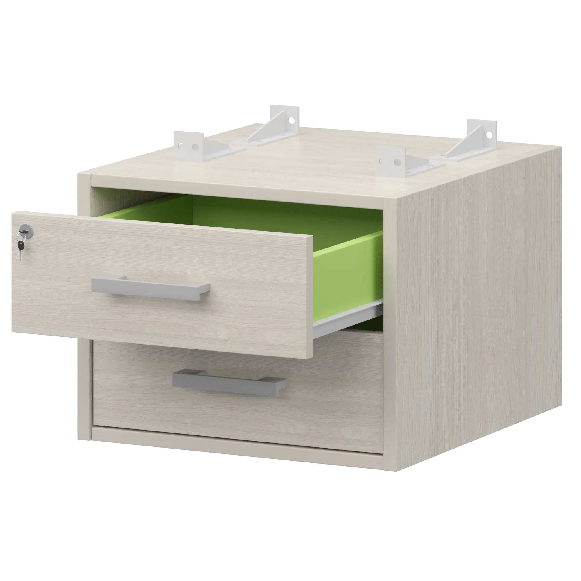 Тумба подвесная для столов на м/каркасе гл.600 мм Арго-М АМТ2-02Ц.60 Ясень шимо/Белый