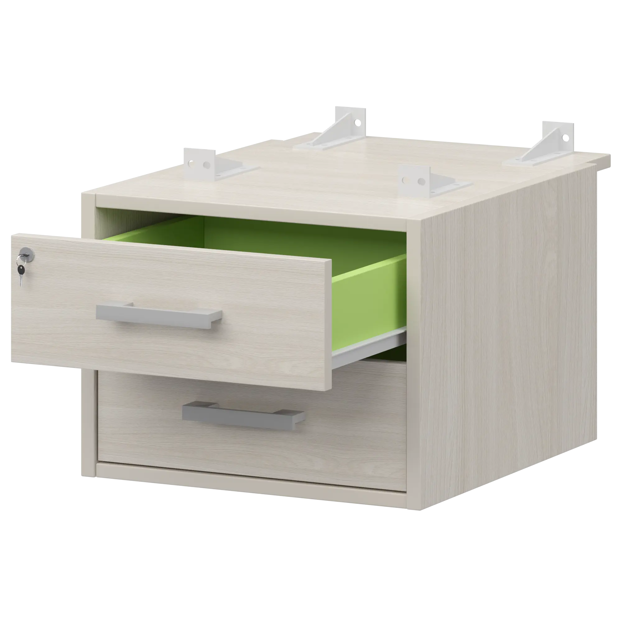 Тумба подвесная для столов на м/каркасе гл.730 мм Арго-М АМТ2-02Ц.73 Ясень шимо/Белый