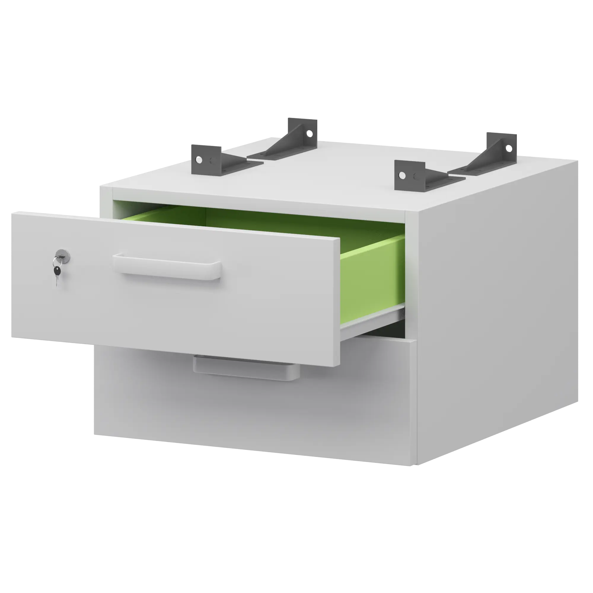 Тумба подвесная для столов на м/каркасе гл.600 мм Смарт СМТ-2ПД.60 Белый