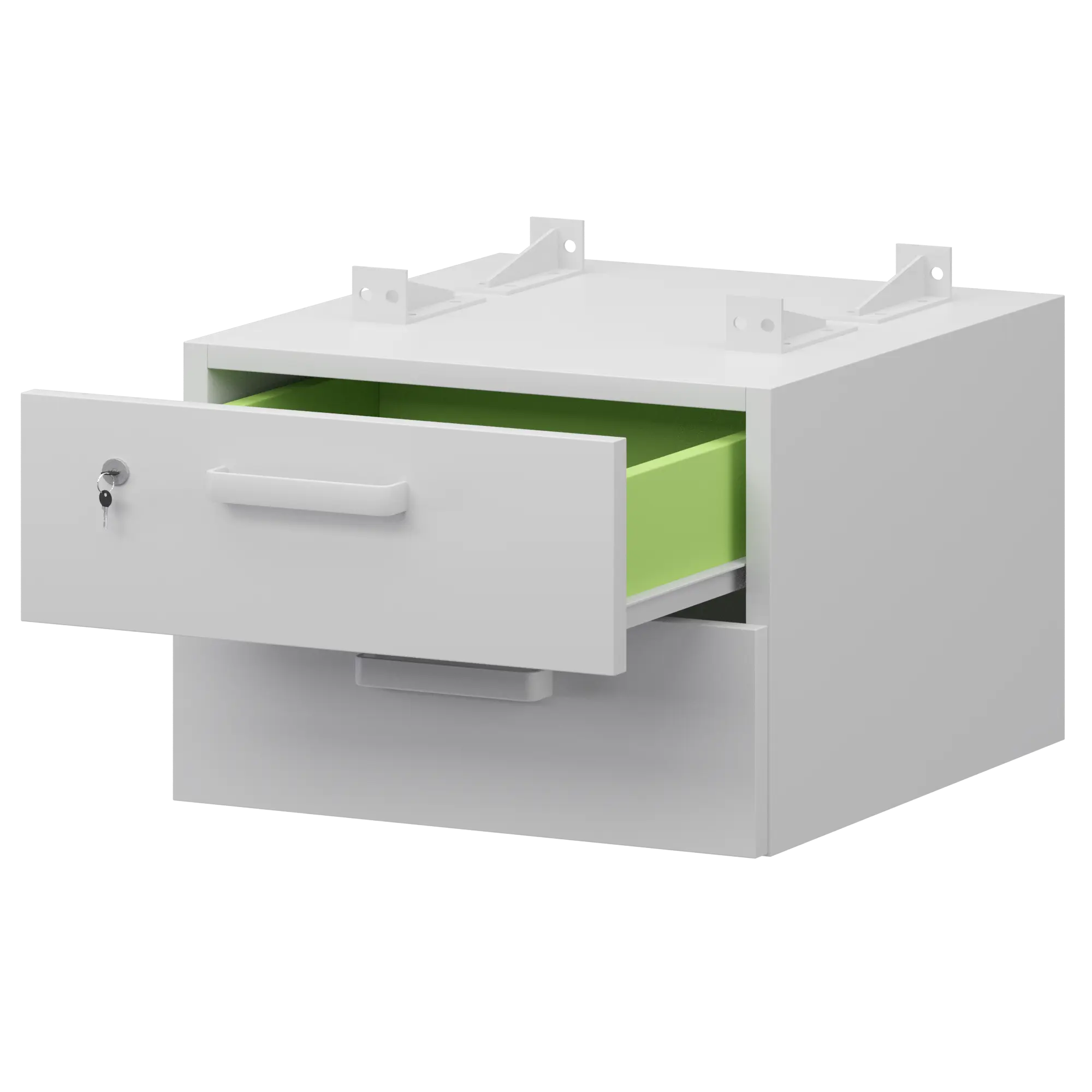 Тумба подвесная для столов на м/каркасе гл.600 мм Смарт СМТ-2ПД.60 Белый