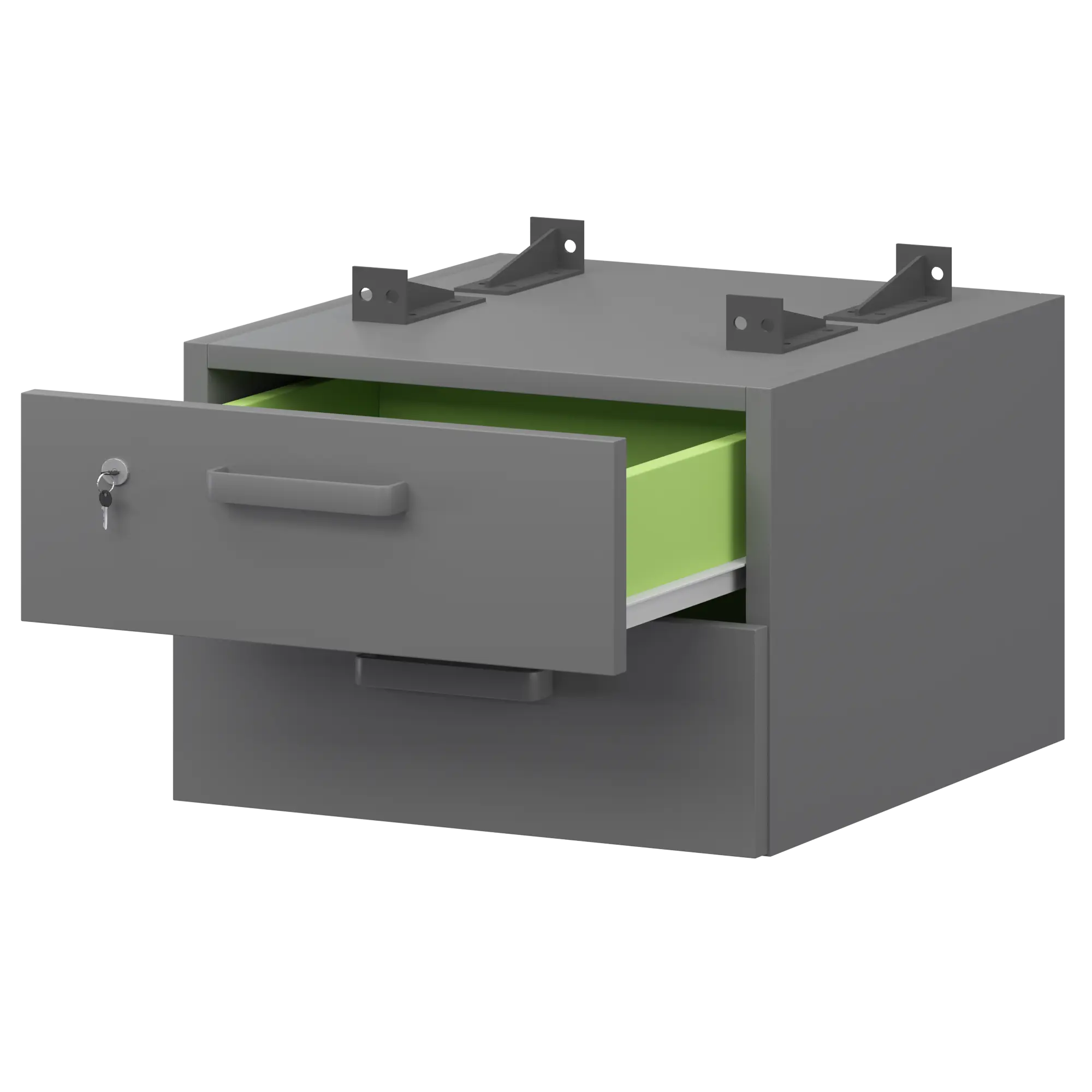 Тумба подвесная для столов на м/каркасе гл.600 мм Смарт СМТ-2ПД.60 Графит