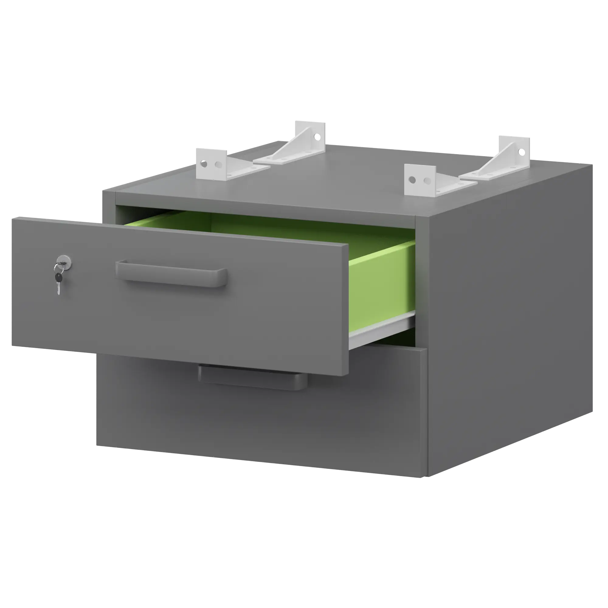 Тумба подвесная для столов на м/каркасе гл.600 мм Смарт СМТ-2ПД.60 Графит