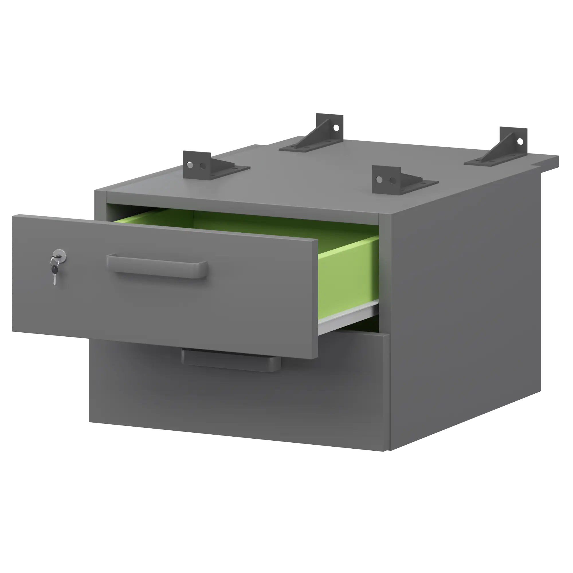 Тумба подвесная для столов на м/каркасе гл.730 мм Смарт СМТ-2ПД.73 Графит