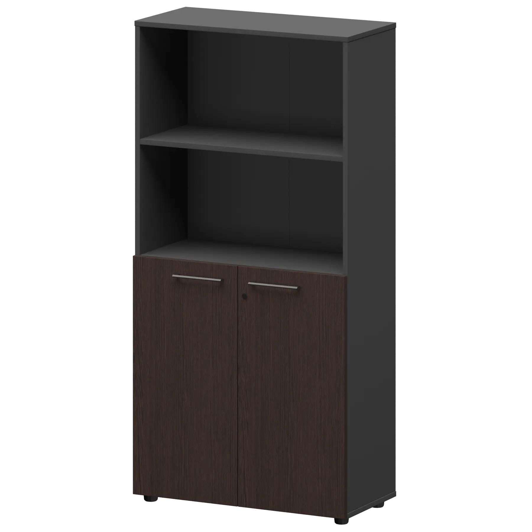 Шкаф высокий полузакрытый Кортез СМШ48.28F Дуб венге/Графит