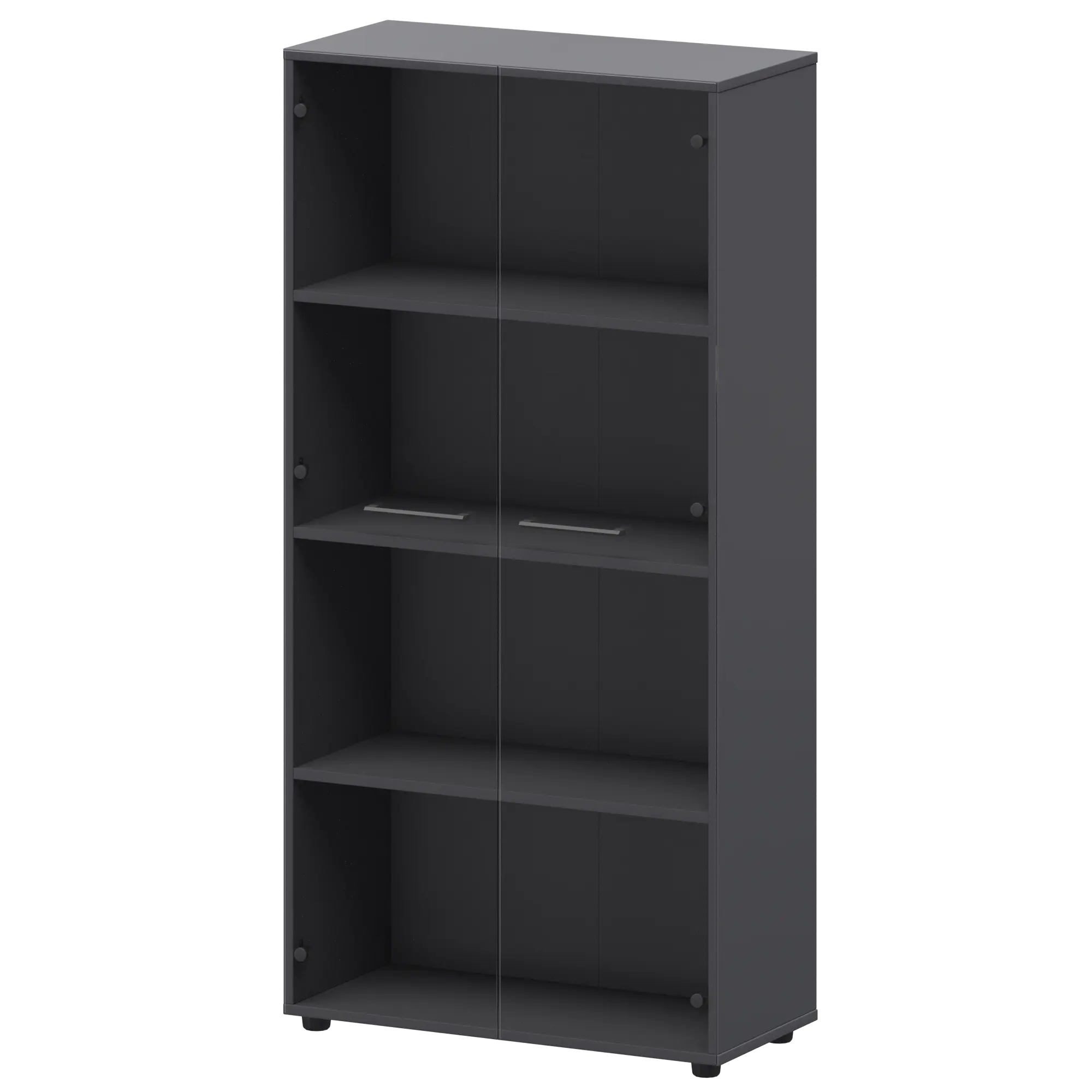 Шкаф высокий со стеклом Кортез СМШ48S Графит