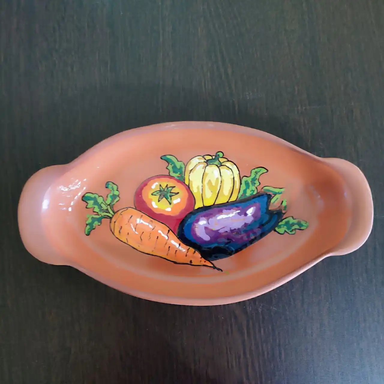 Овальная керамическая форма с ручками