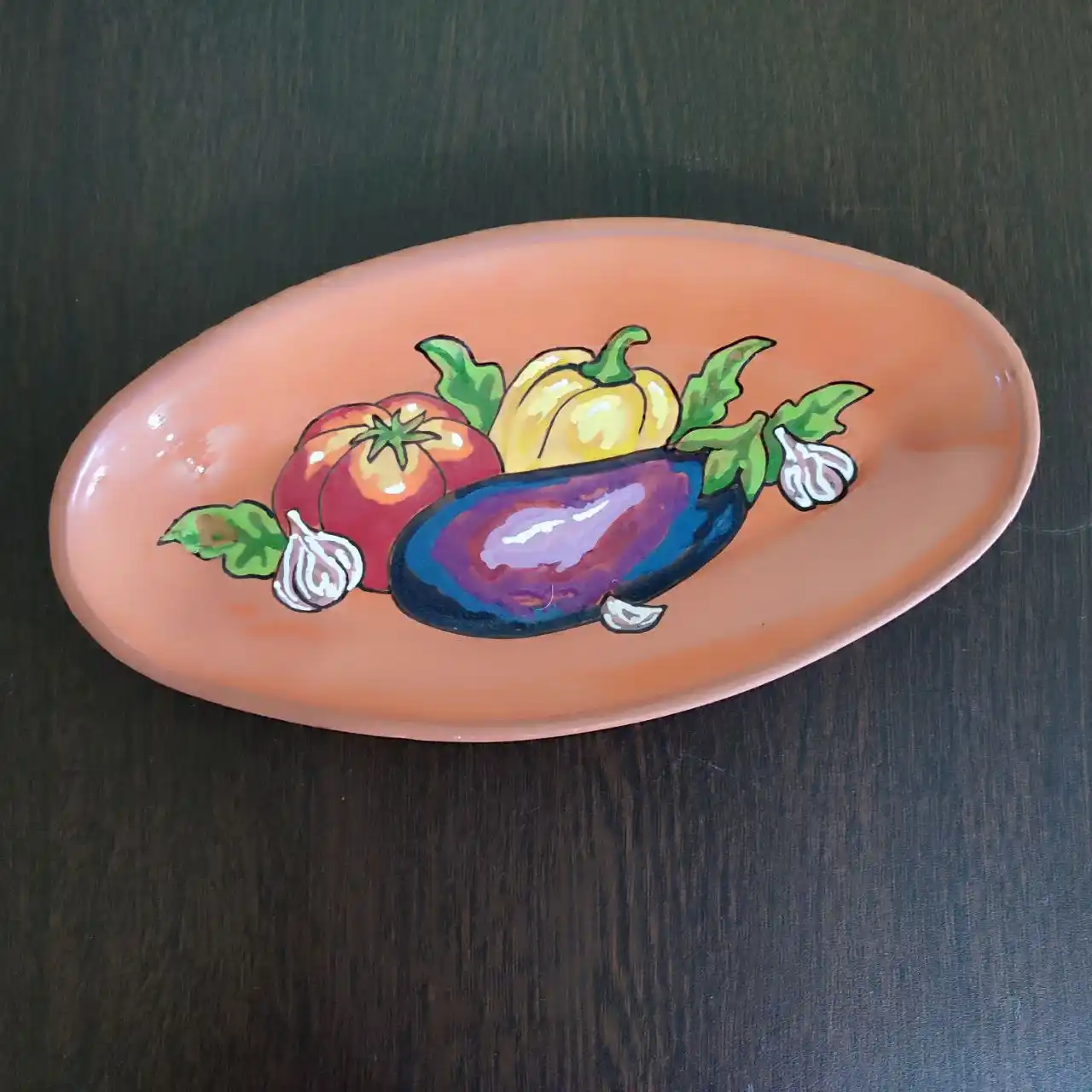 Керамическое блюдо овальное большое