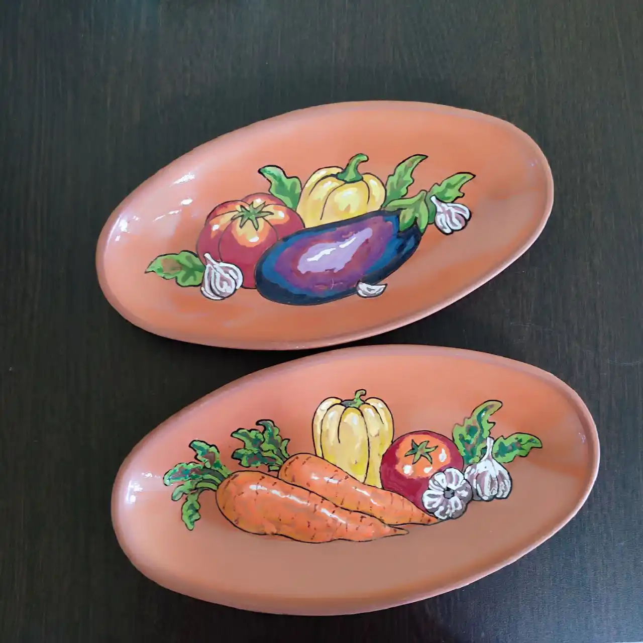 Керамическое блюдо овальное большое