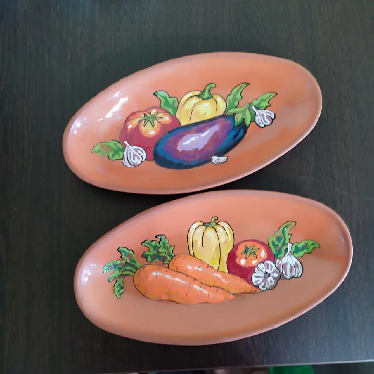 Керамическое блюдо овальное большое