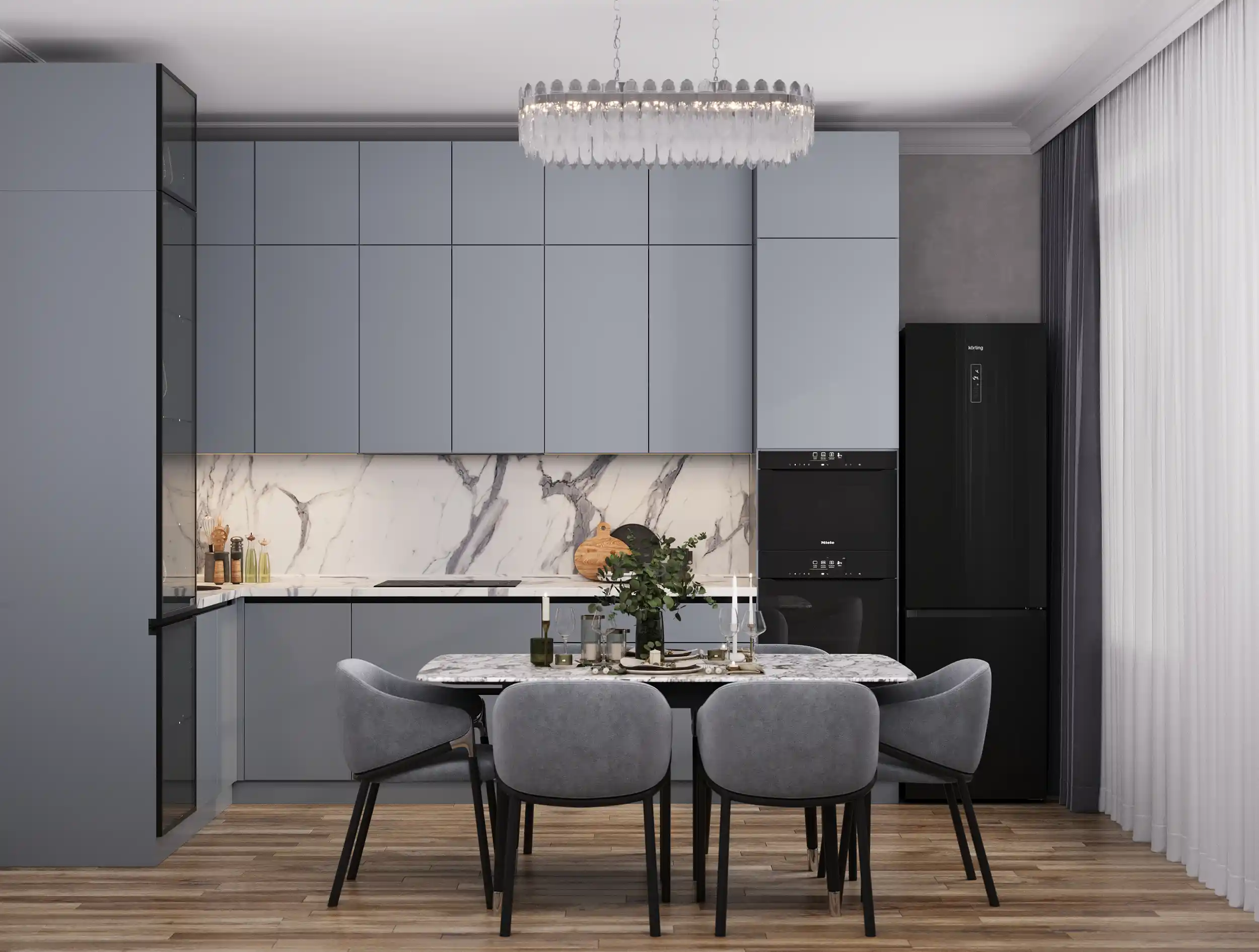 Кухня Ройс Серый шифер