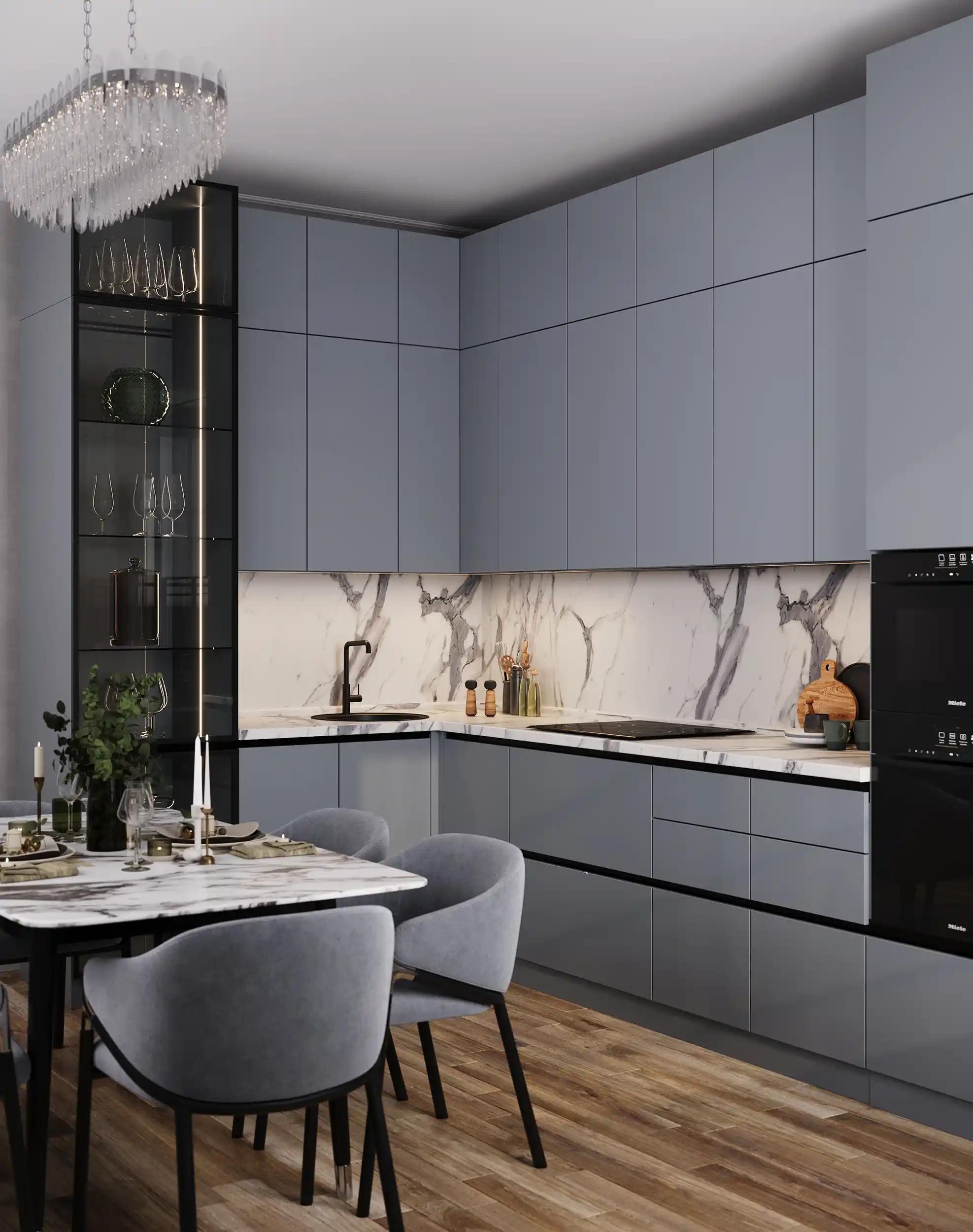 Кухня Ройс Серый шифер