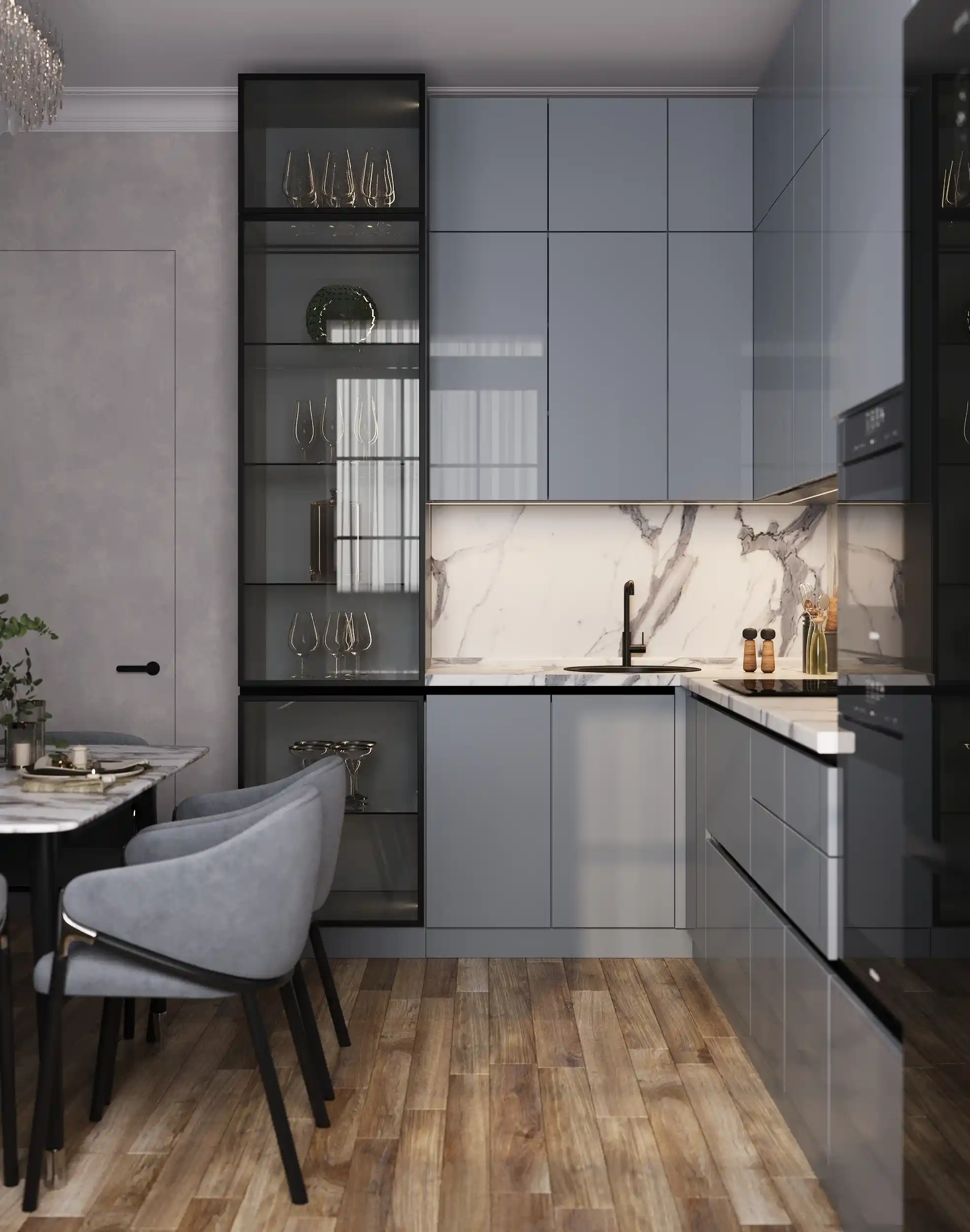 Кухня Ройс Серый шифер