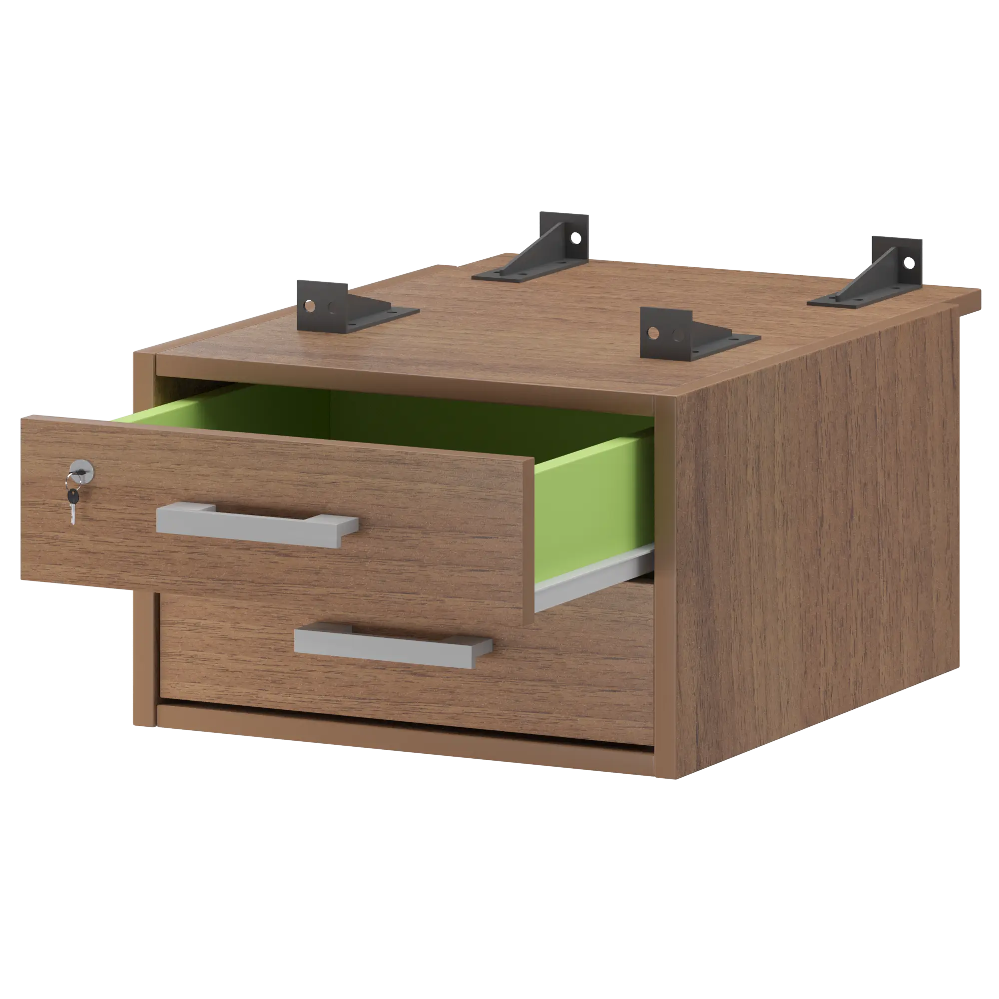 Тумба подвесная для столов на м/каркасе гл.730 мм Арго-М АМТ2-02М.73 Орех гварнери