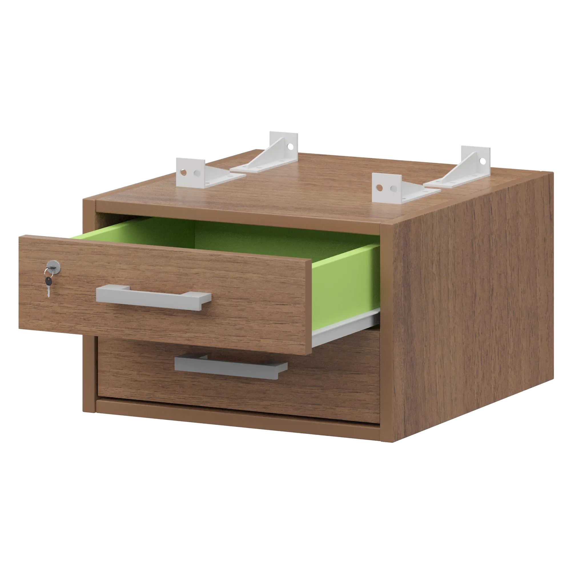 Тумба подвесная для столов на м/каркасе гл.600 мм Арго-М АМТ2-02М.60 Орех гварнери/Белый