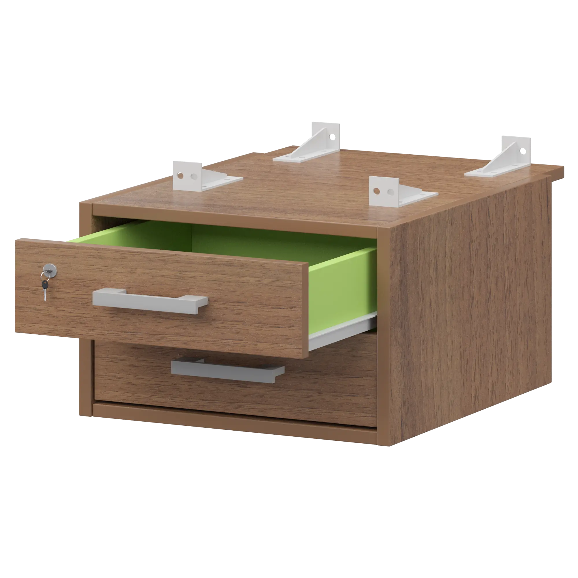 Тумба подвесная для столов на м/каркасе гл.730 мм Арго-М АМТ2-02М.73 Орех гварнери/Белый