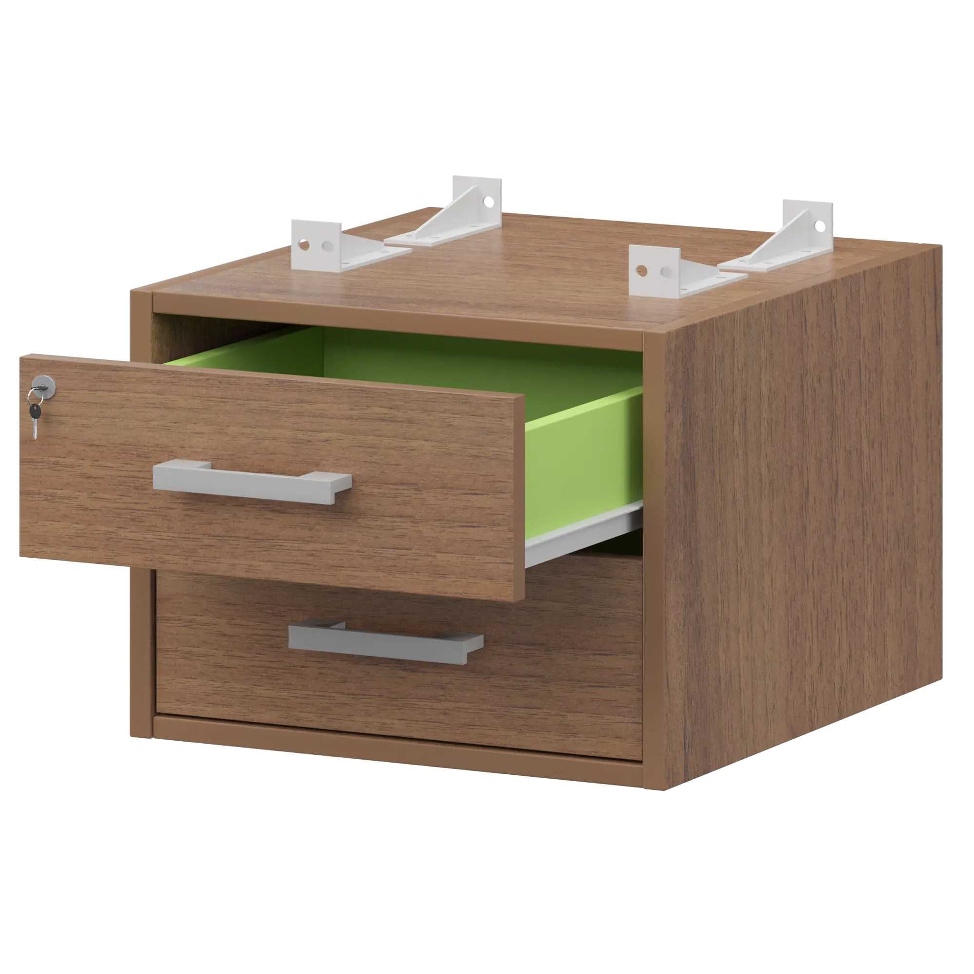 Тумба подвесная для столов на м/каркасе гл.600 мм Арго-М АМТ2-02Ц.60 Орех гварнери/Белый