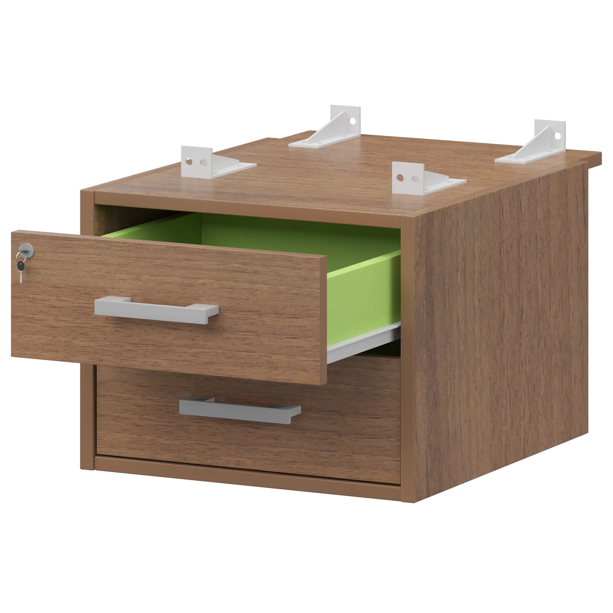 Тумба подвесная для столов на м/каркасе гл.730 мм Арго-М АМТ2-02Ц.73 Орех гварнери/Белый