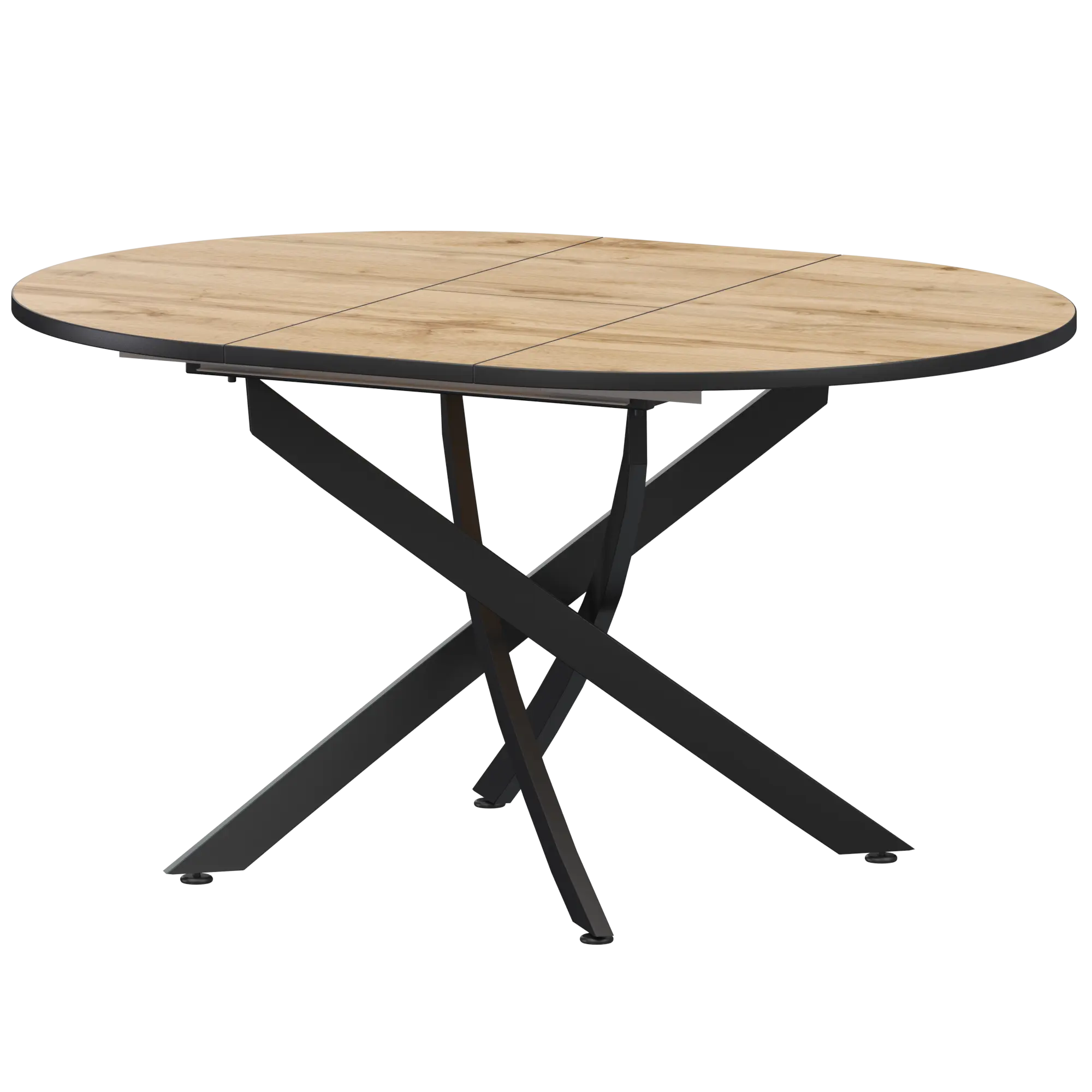 Стол раздвижной Геометрия 2 Обеденные столы в пластике  Дуб Вотан/Черный муар