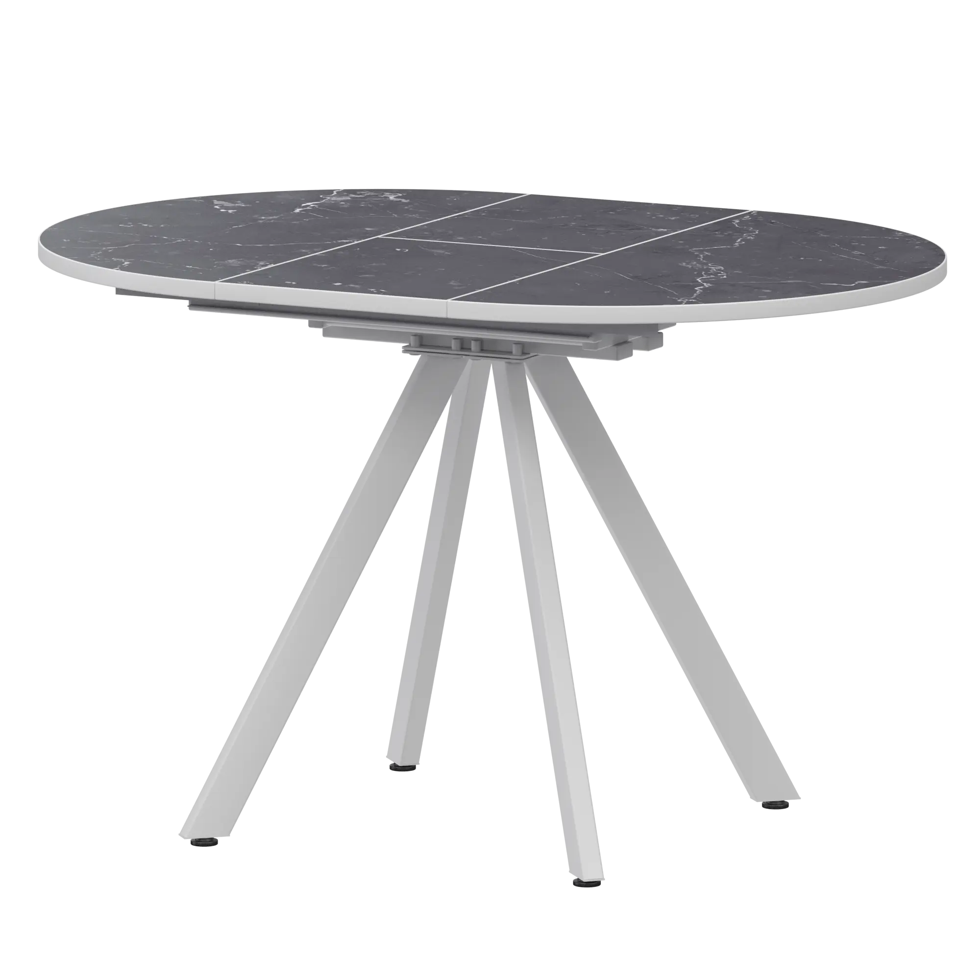 Стол раздвижной Байкал Мини Обеденные столы в пластике Байкал 800+300 (Н-3777) Даркстоун/Белый муар