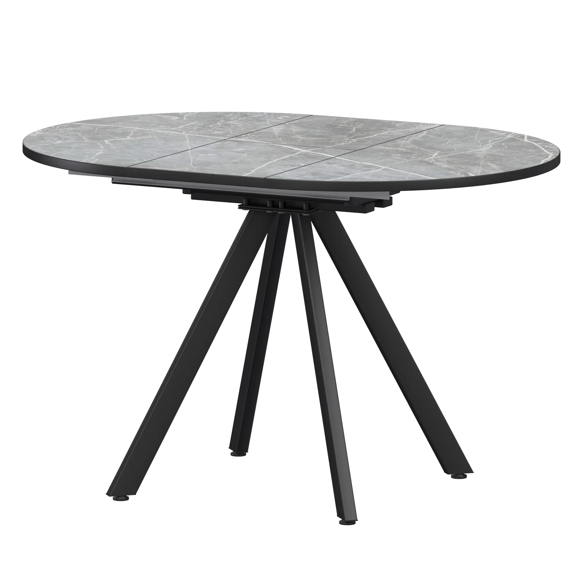 Стол раздвижной Байкал Мини Обеденные столы в пластике Байкал 800+300 (Н-3777) Фаерстоун/Черный муар