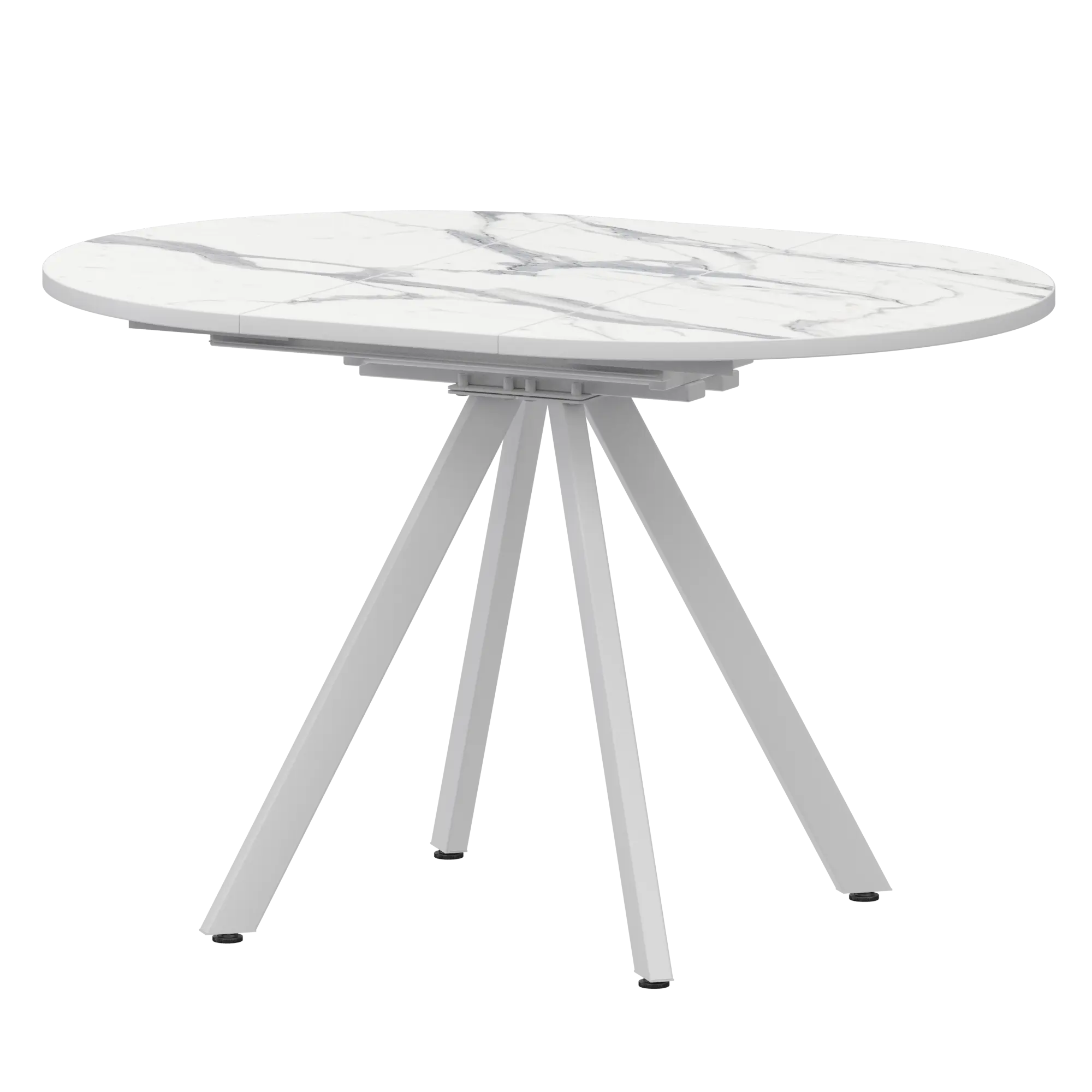 Стол раздвижной Байкал Мини Обеденные столы в пластике Байкал 800+300 (Н-3777) Мрамор Белый/Белый муар
